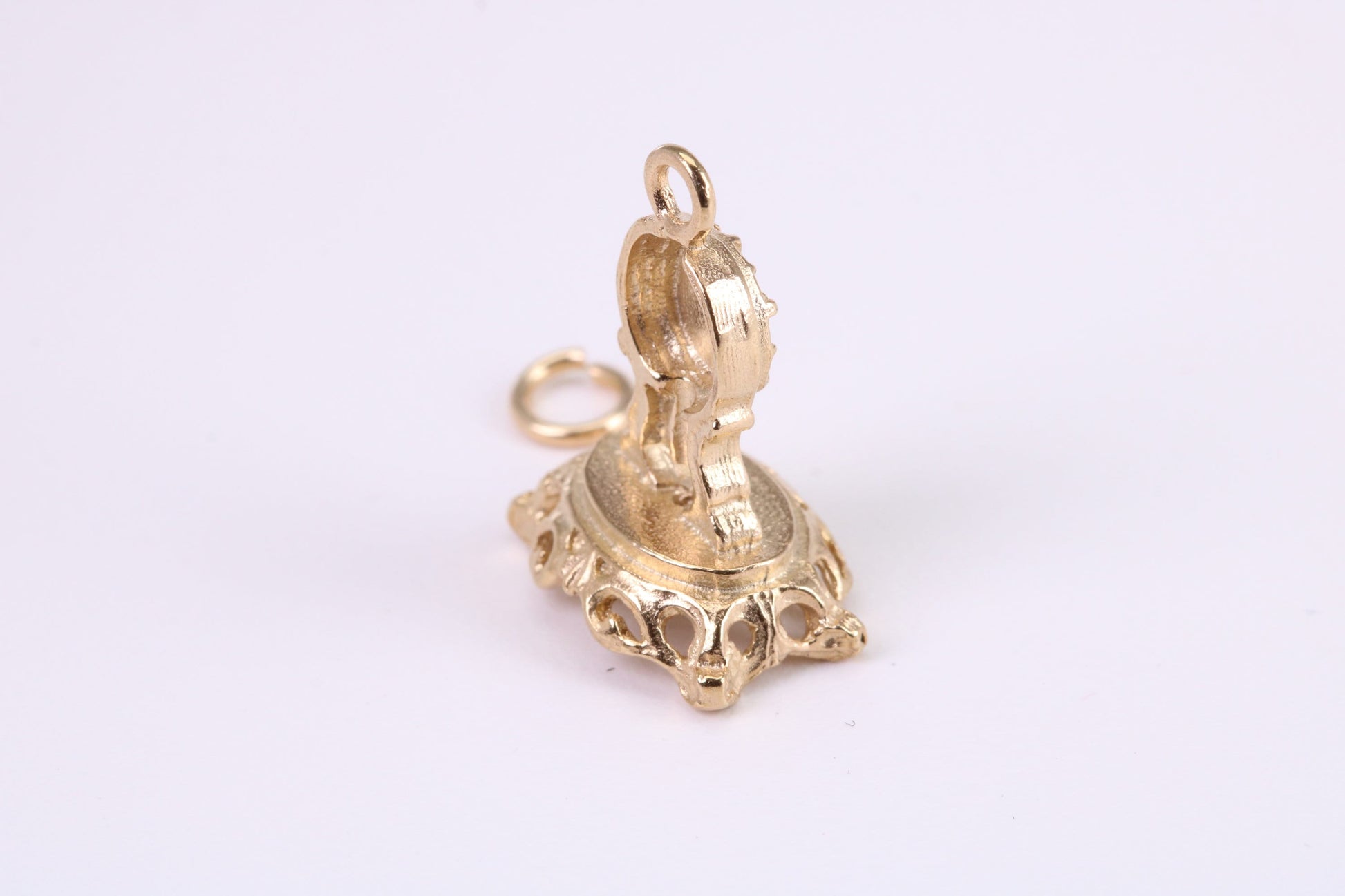 Mantle Clock Charm, Traditional Charm, Made from Solid Yellow Gold, British Hallmarked, Complete with Attachment Link