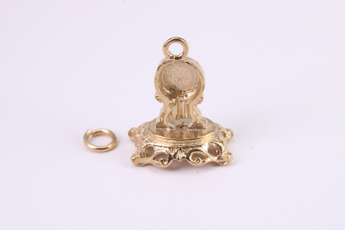 Mantle Clock Charm, Traditional Charm, Made from Solid Yellow Gold, British Hallmarked, Complete with Attachment Link