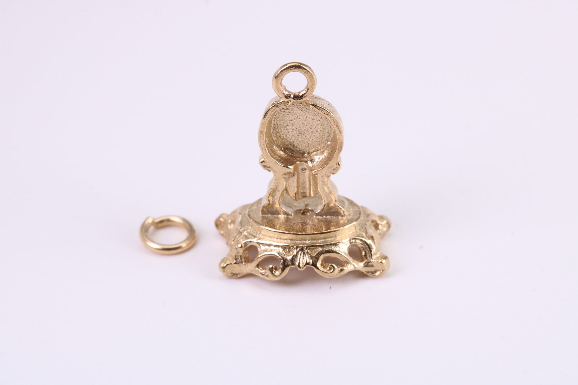 Mantle Clock Charm, Traditional Charm, Made from Solid Yellow Gold, British Hallmarked, Complete with Attachment Link