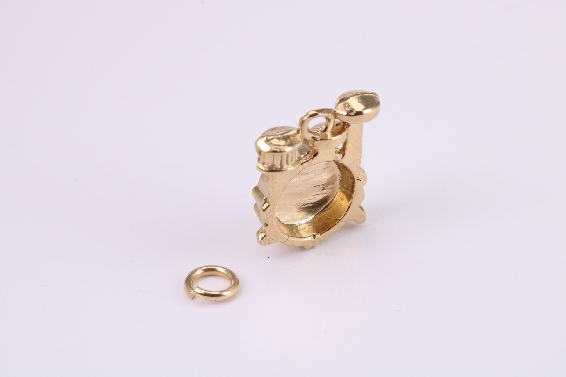 Drum Set Charm, Traditional Charm, Made from Solid Yellow Gold, British Hallmarked, Complete with Attachment Link