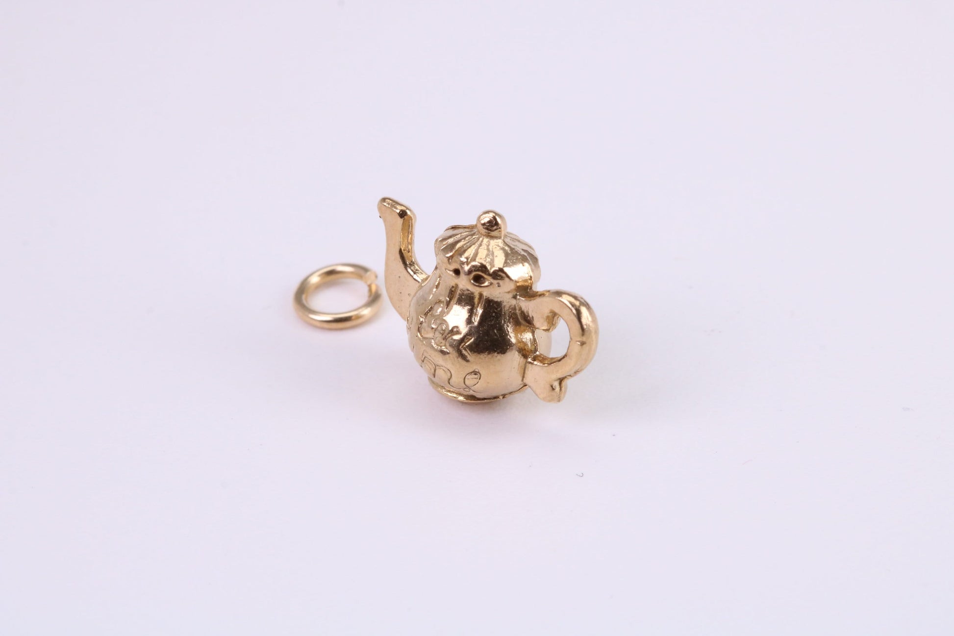 Tea Pot Charm, Traditional Charm, Made from Solid Yellow Gold, British Hallmarked, Complete with Attachment Link