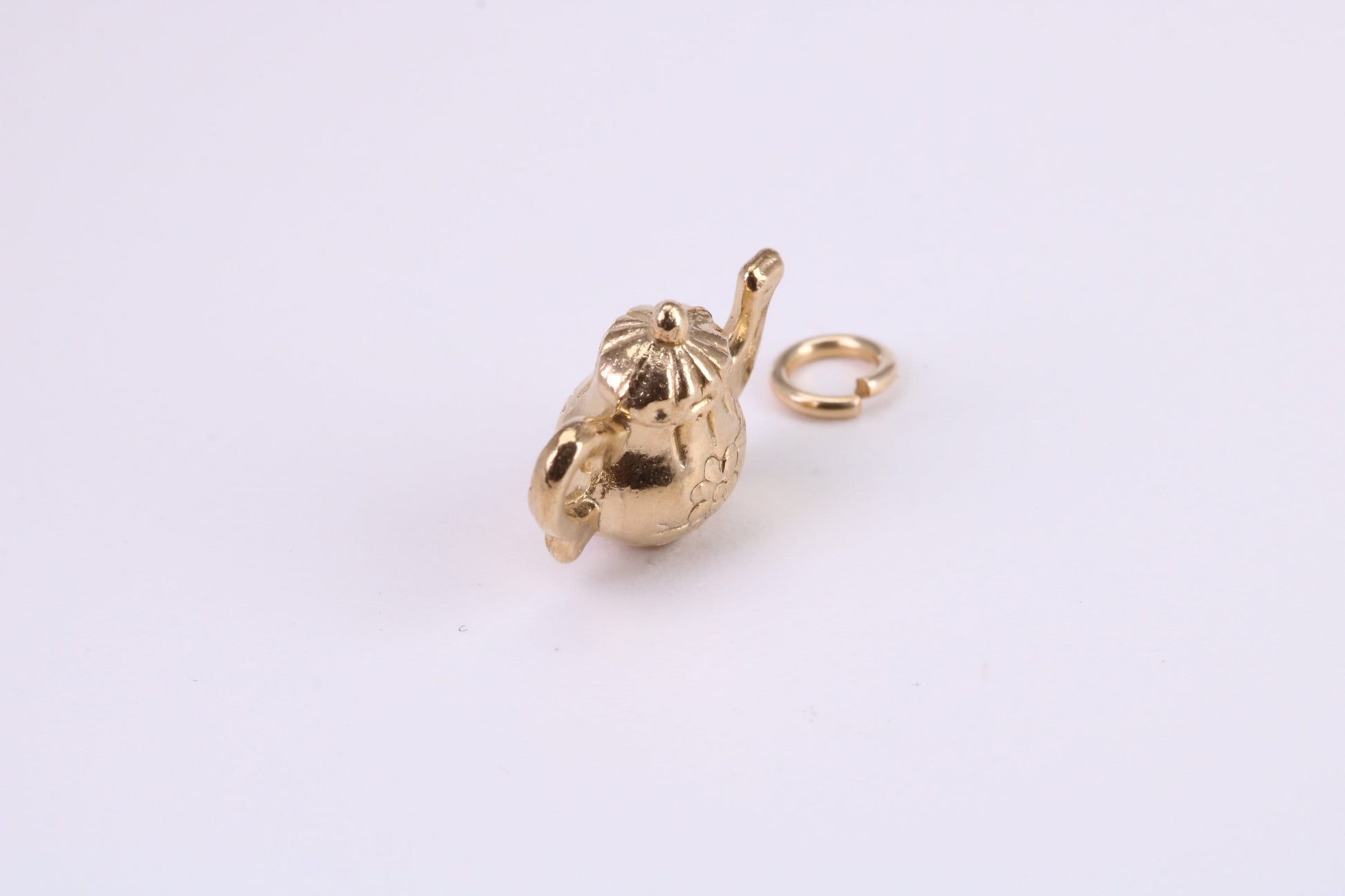 Tea Pot Charm, Traditional Charm, Made from Solid Yellow Gold, British Hallmarked, Complete with Attachment Link