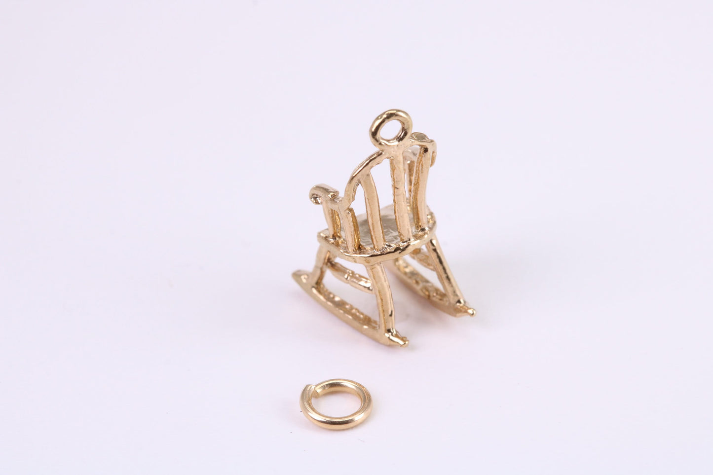 Rocking Chair Charm, Traditional Charm, Made from Solid Yellow Gold, British Hallmarked, Complete with Attachment Link