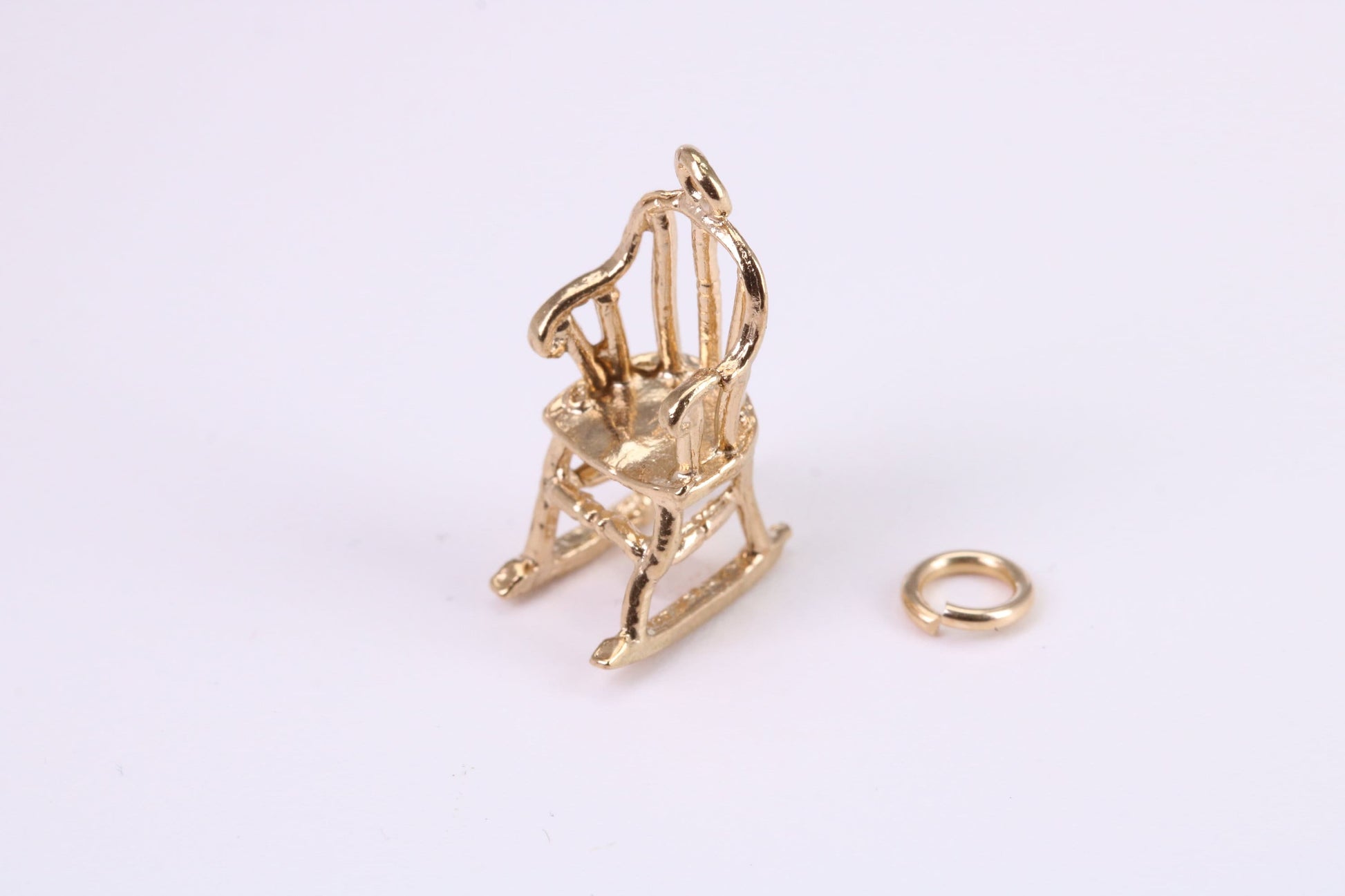 Rocking Chair Charm, Traditional Charm, Made from Solid Yellow Gold, British Hallmarked, Complete with Attachment Link