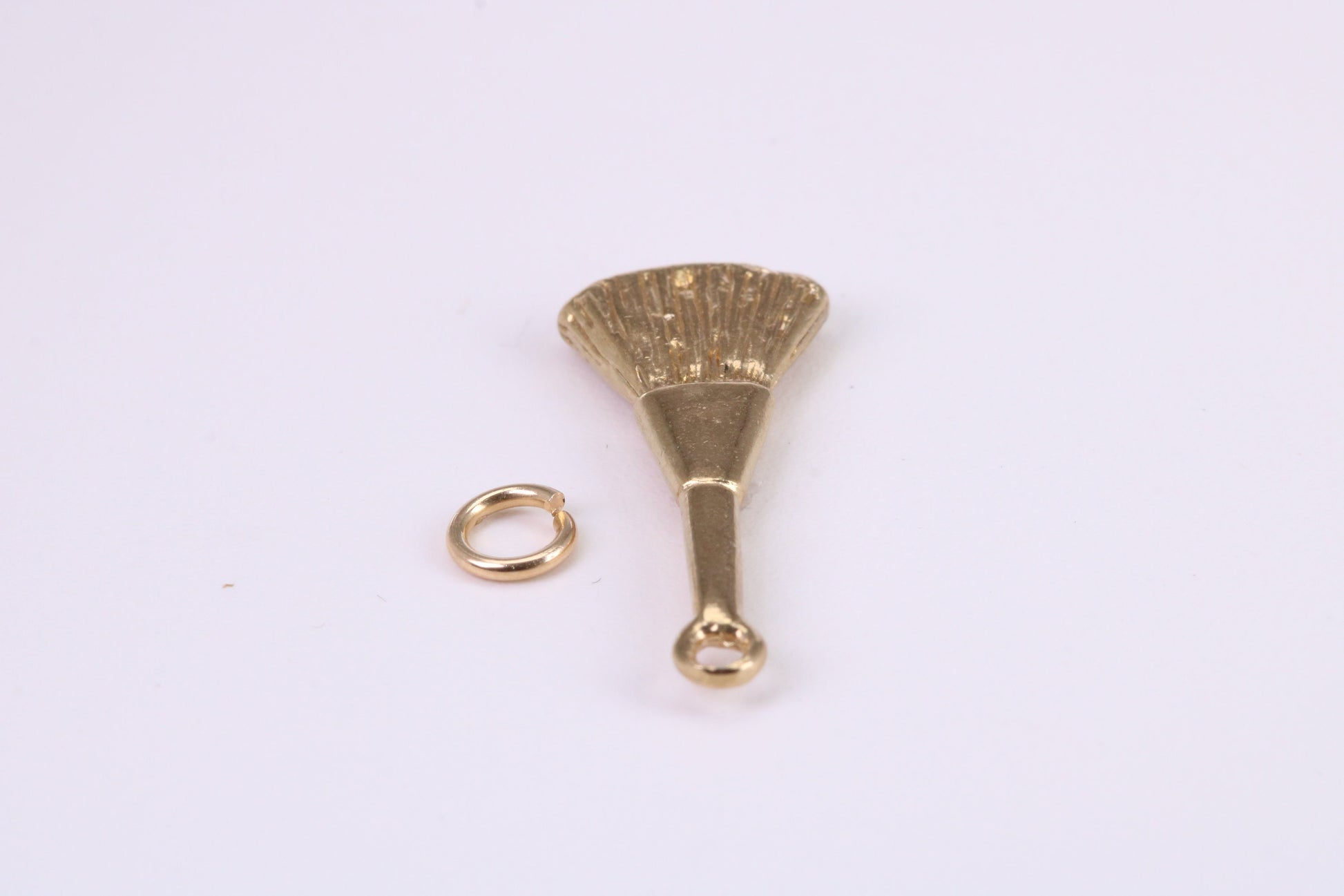 Make Up Brush Charm, Traditional Charm, Made from Solid Yellow Gold, British Hallmarked, Complete with Attachment Link