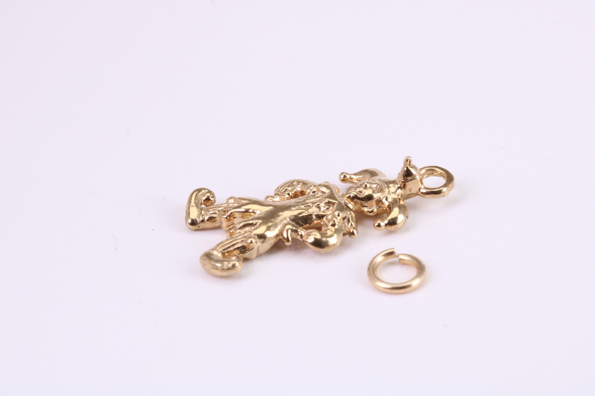 Jester Charm, Traditional Charm, Made from Solid Yellow Gold, British Hallmarked, Complete with Attachment Link