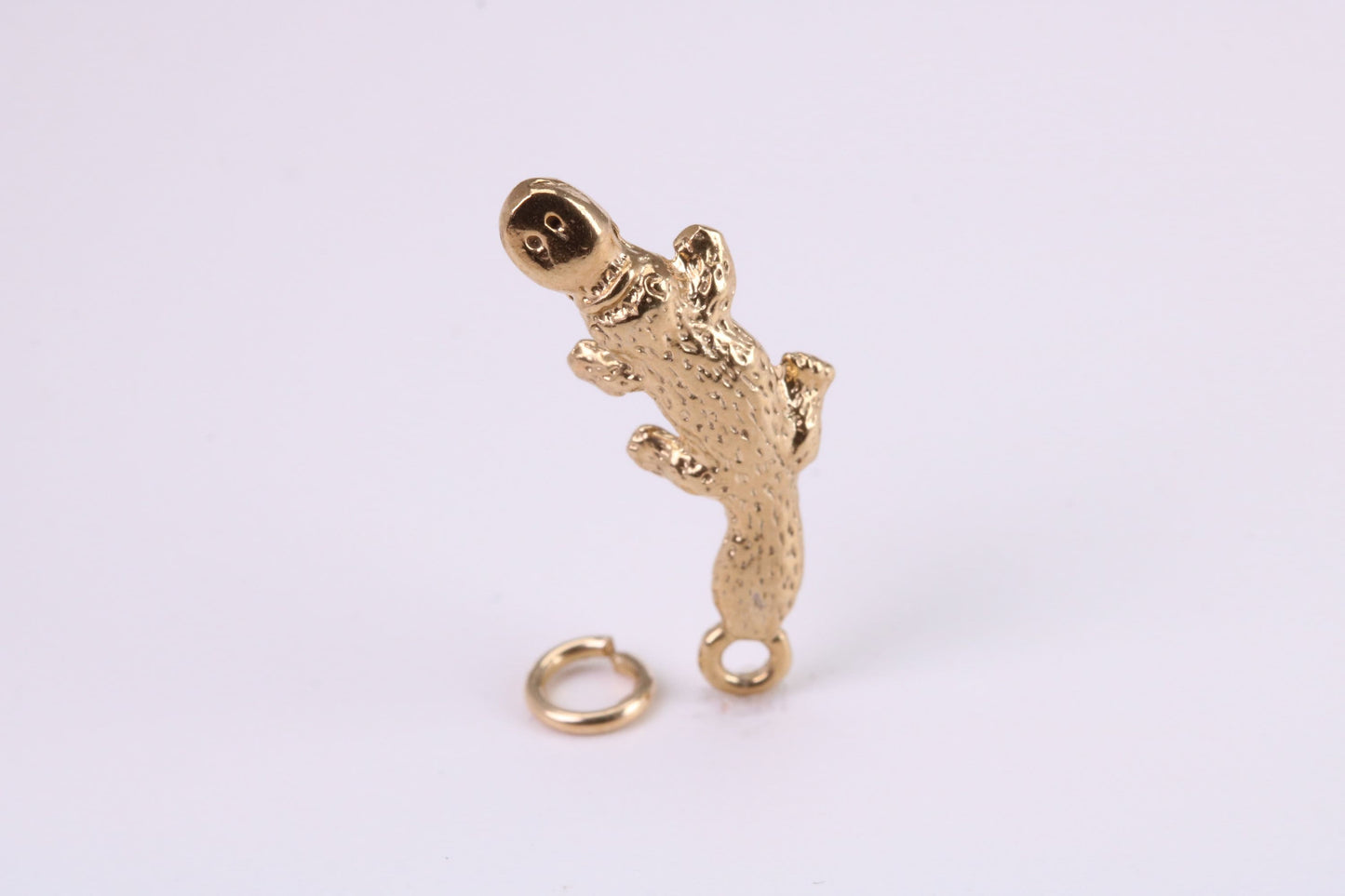 Platypus Charm, Traditional Charm, Made from Solid Yellow Gold, British Hallmarked, Complete with Attachment Link