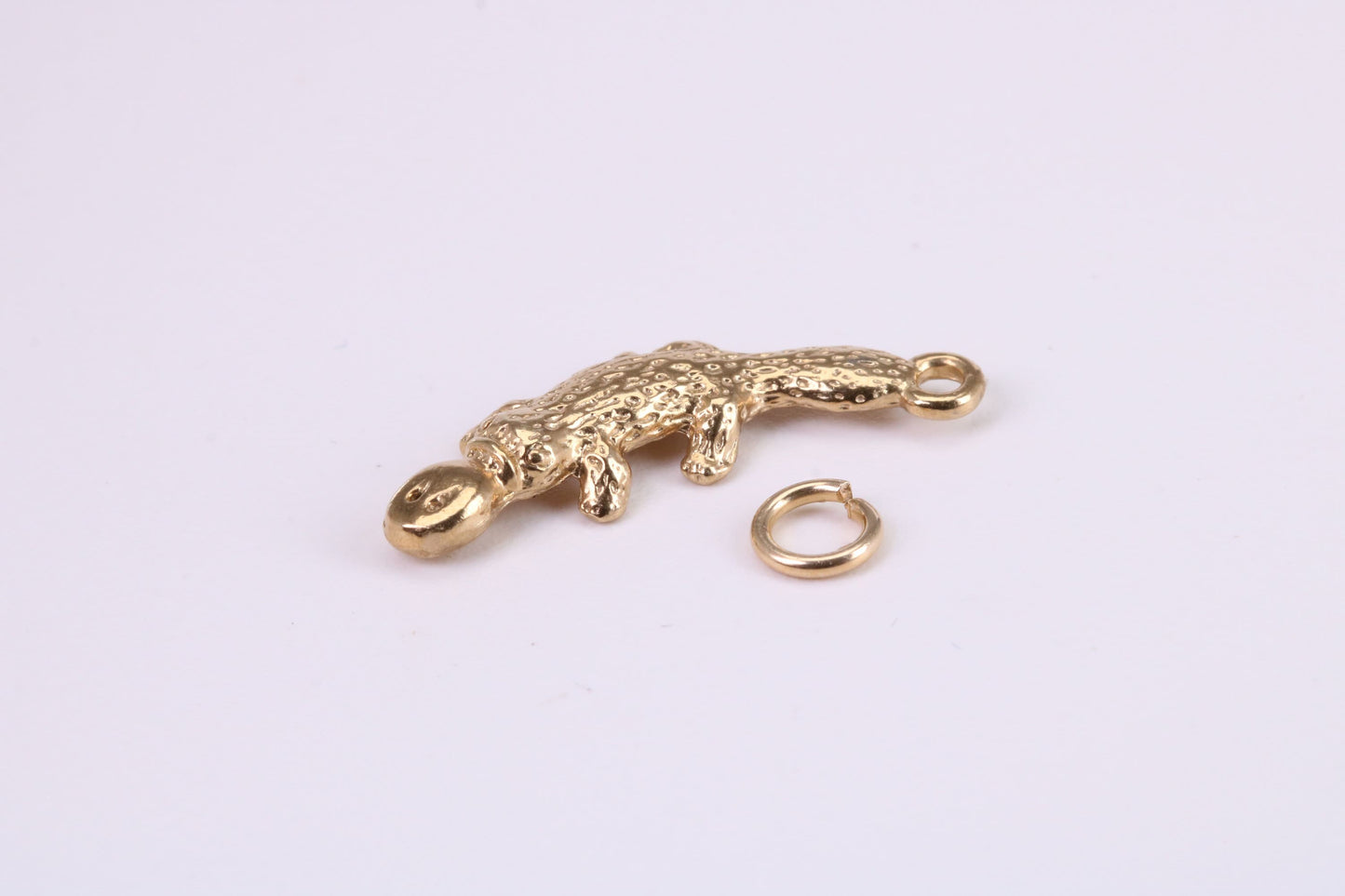 Platypus Charm, Traditional Charm, Made from Solid Yellow Gold, British Hallmarked, Complete with Attachment Link