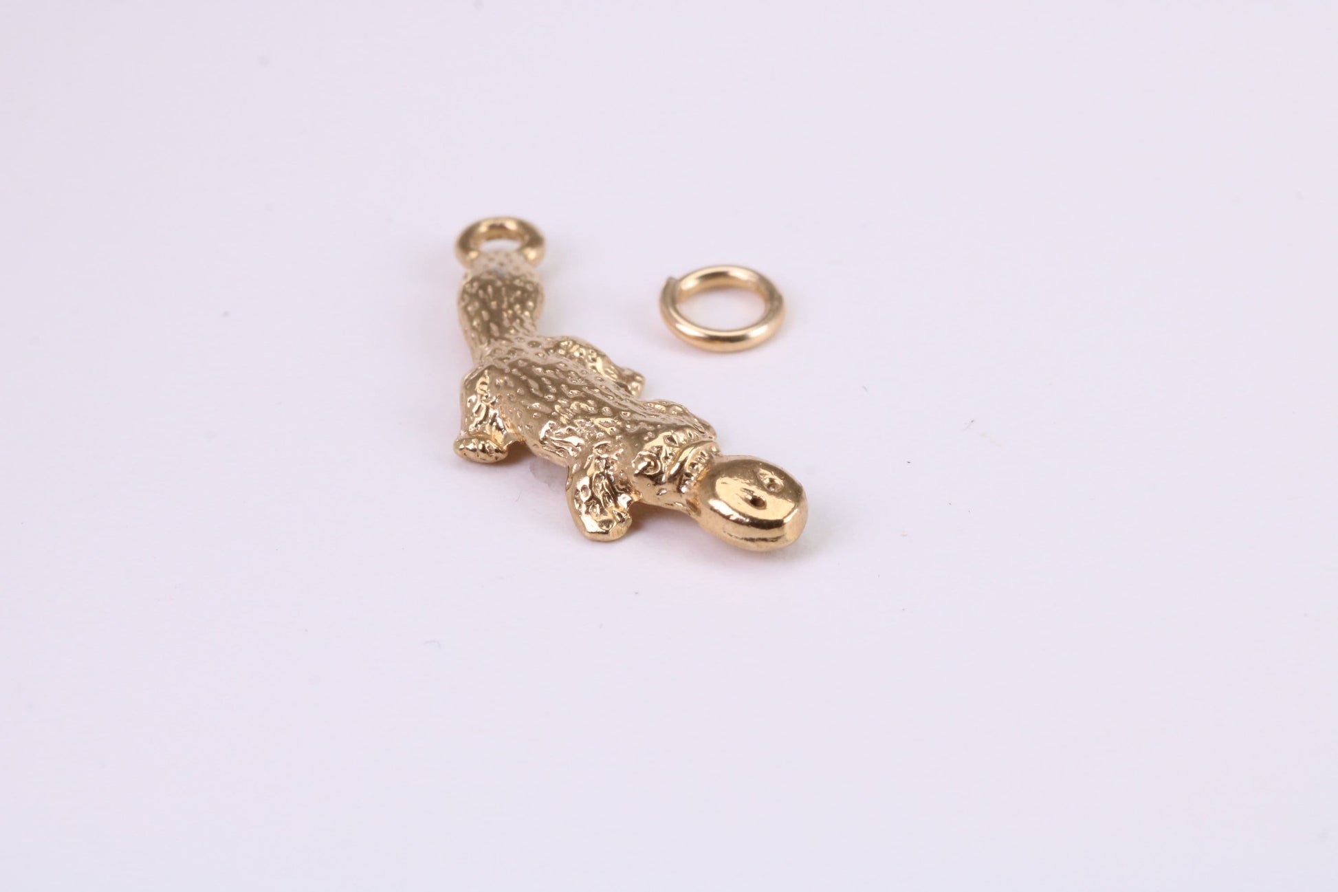 Platypus Charm, Traditional Charm, Made from Solid Yellow Gold, British Hallmarked, Complete with Attachment Link