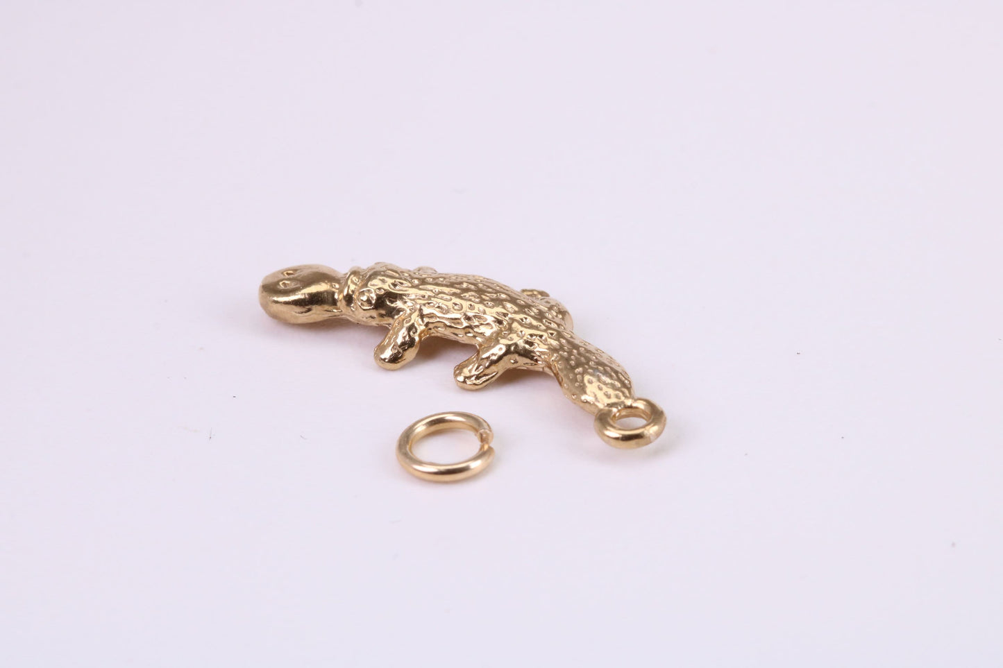 Platypus Charm, Traditional Charm, Made from Solid Yellow Gold, British Hallmarked, Complete with Attachment Link