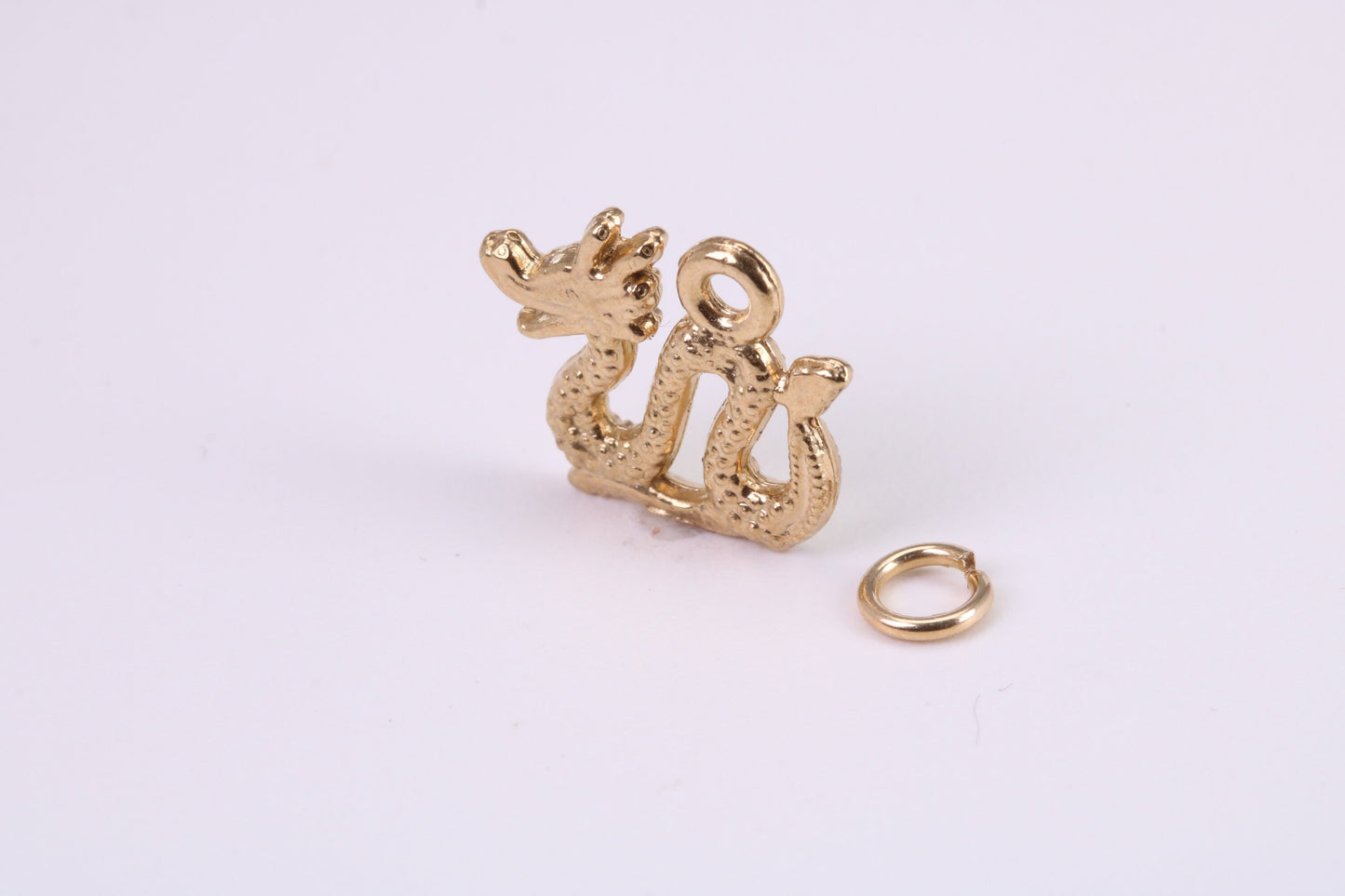 Chinese Dragon Charm, Traditional Charm, Made from Solid Yellow Gold, British Hallmarked, Complete with Attachment Link