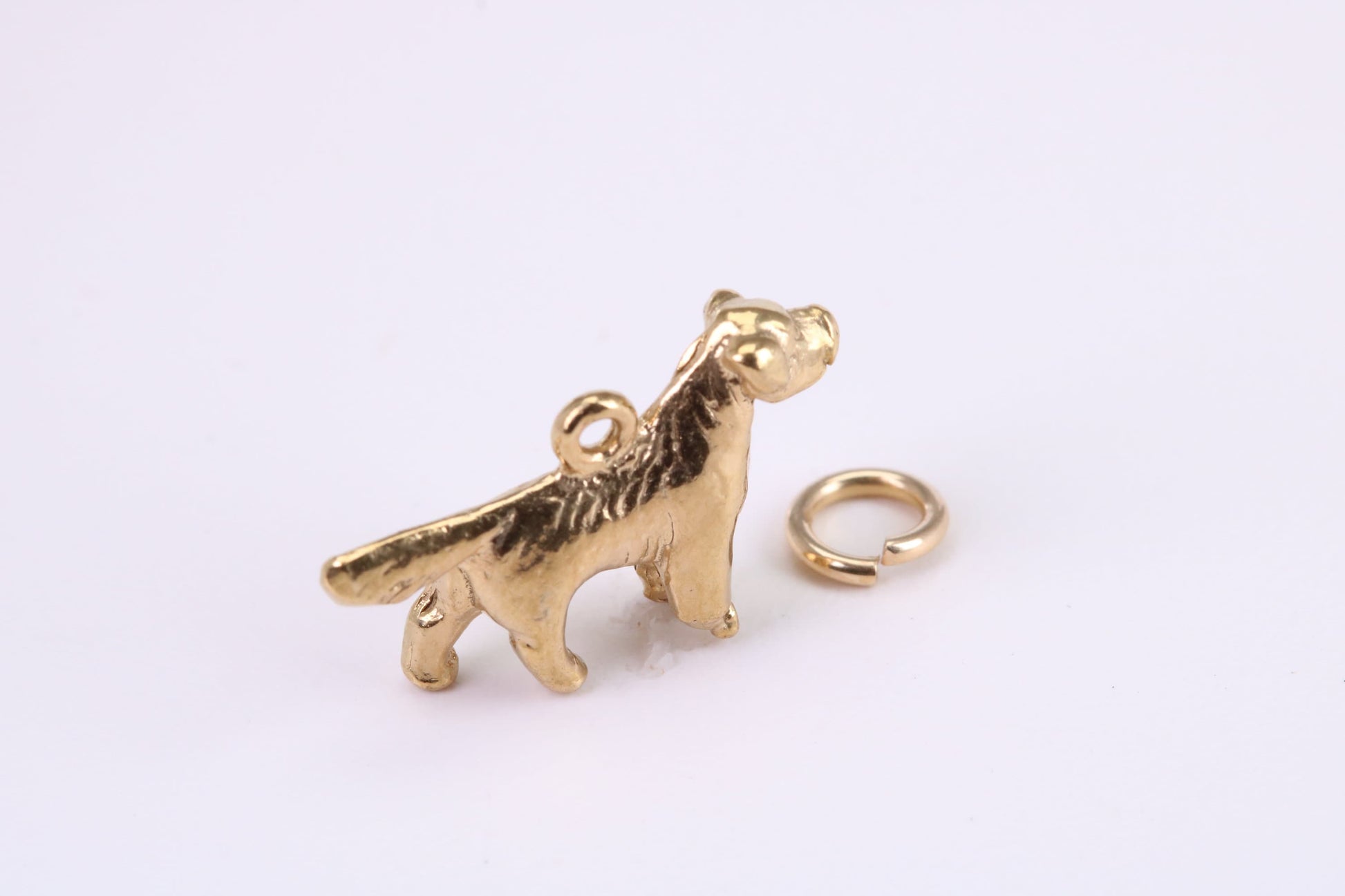 Pointer Dog Charm, Traditional Charm, Made from Solid Yellow Gold, British Hallmarked, Complete with Attachment Link