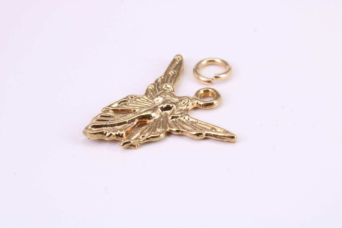 Angel / Fairy Charm, Traditional Charm, Made from Solid Yellow Gold, British Hallmarked, Complete with Attachment Link