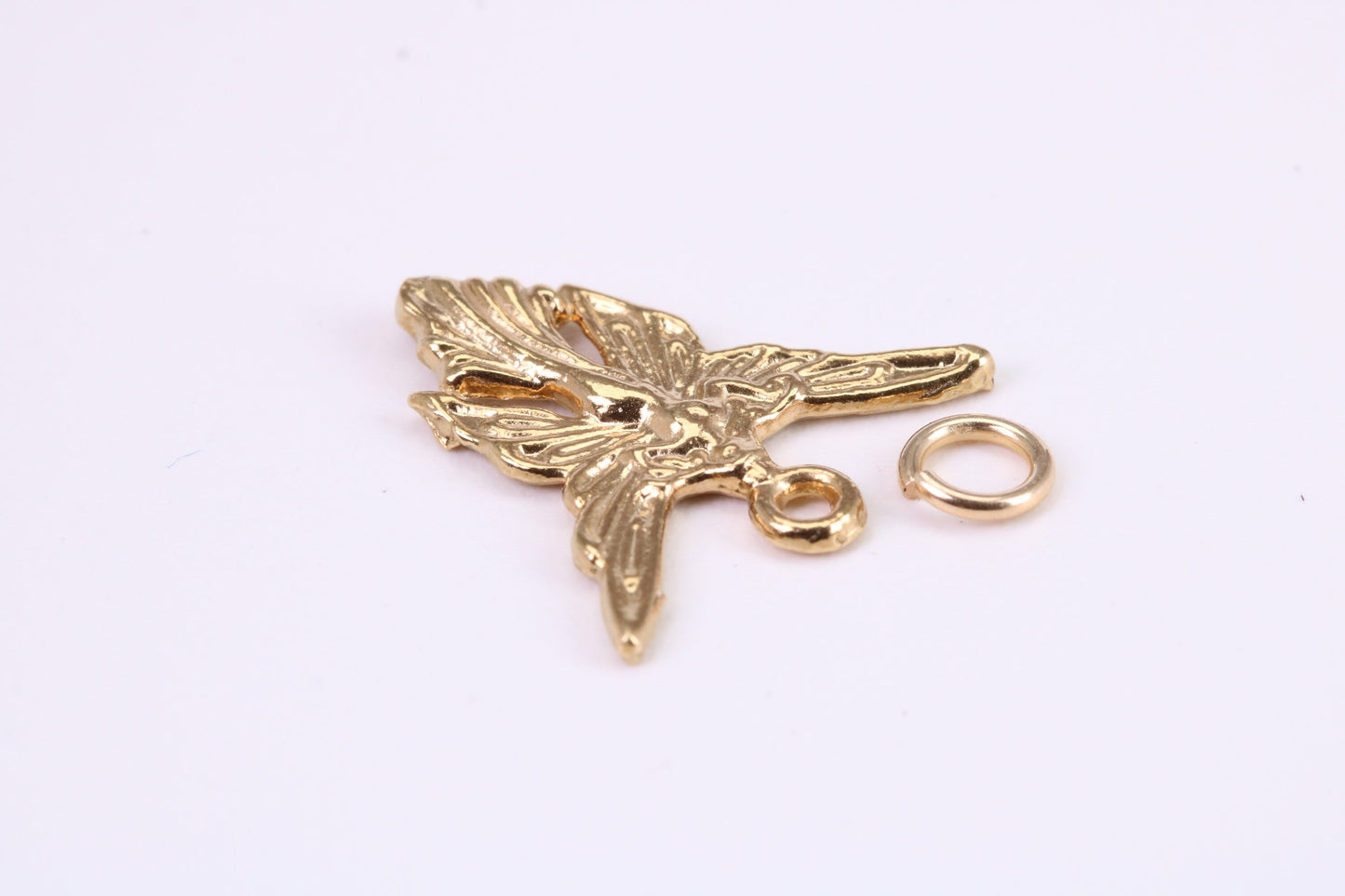 Angel / Fairy Charm, Traditional Charm, Made from Solid Yellow Gold, British Hallmarked, Complete with Attachment Link