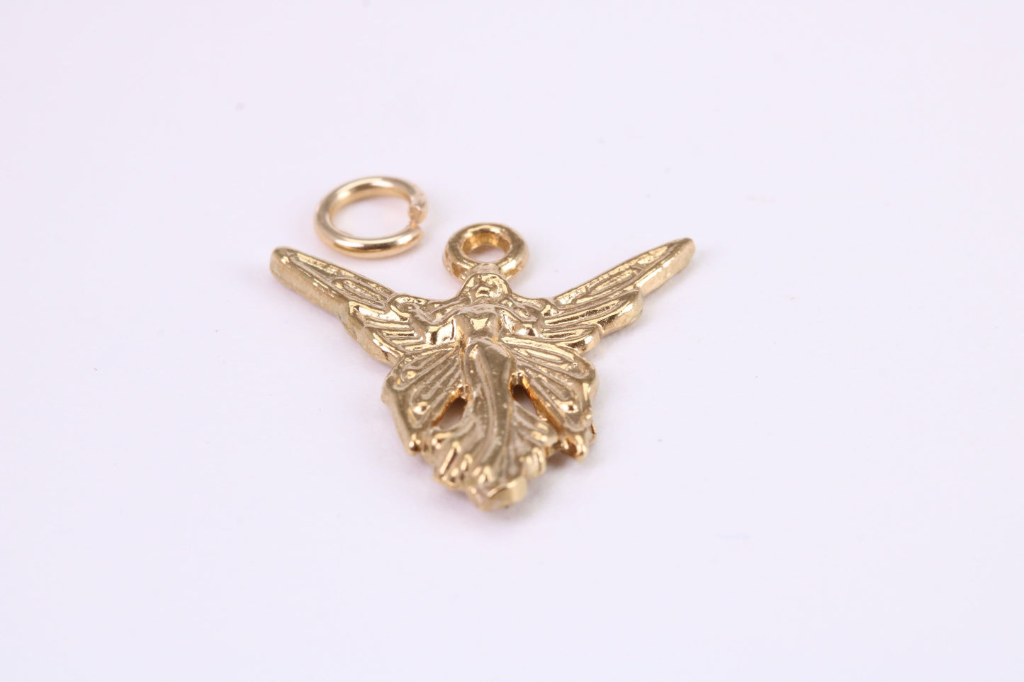 Angel / Fairy Charm, Traditional Charm, Made from Solid Yellow Gold, British Hallmarked, Complete with Attachment Link