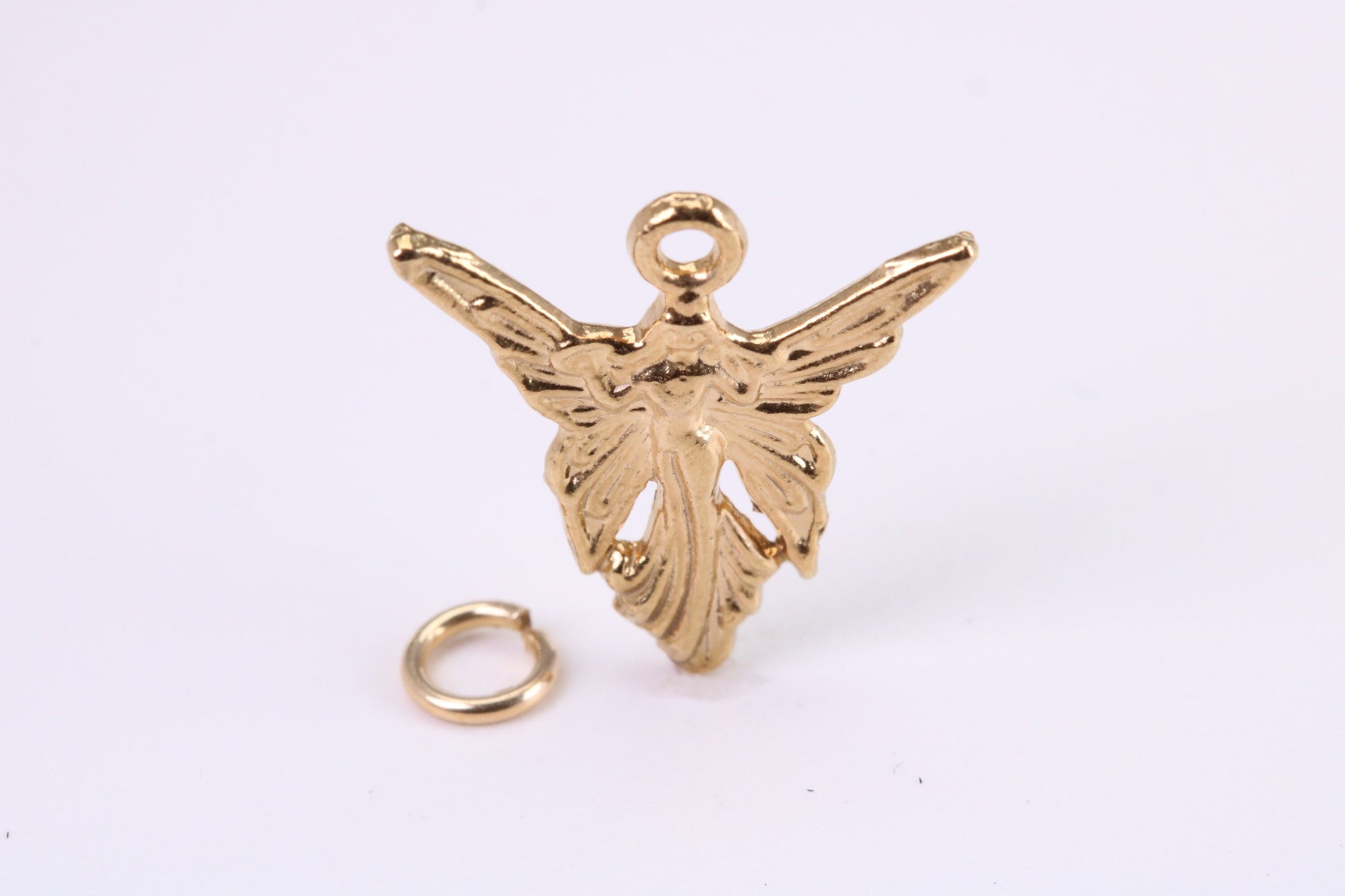 Angel / Fairy Charm, Traditional Charm, Made from Solid Yellow Gold, British Hallmarked, Complete with Attachment Link