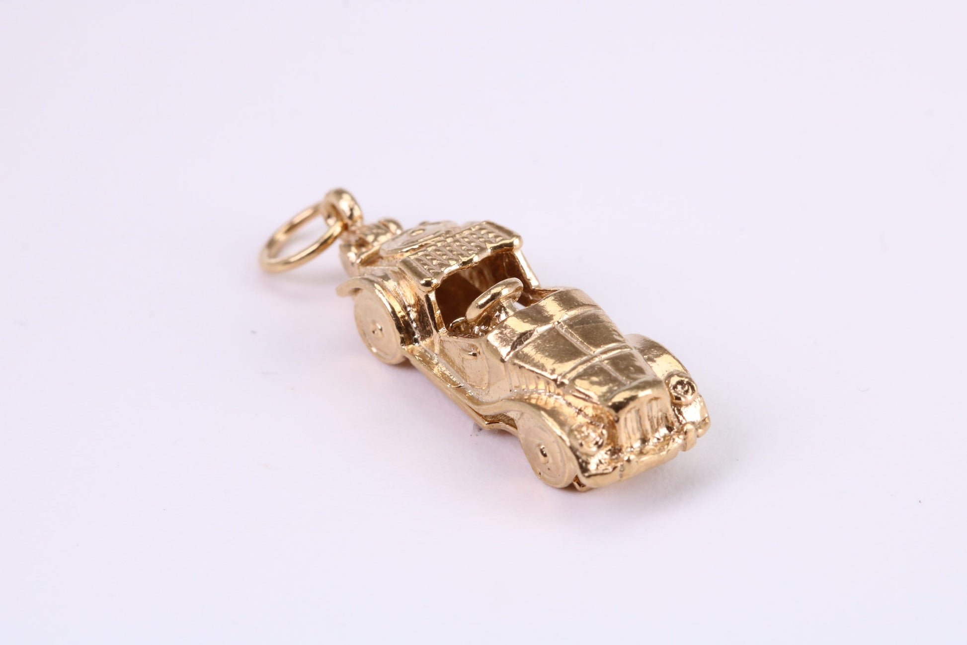 Vintage Car Charm, Traditional Charm, Made from Solid Yellow Gold, British Hallmarked, Complete with Attachment Link