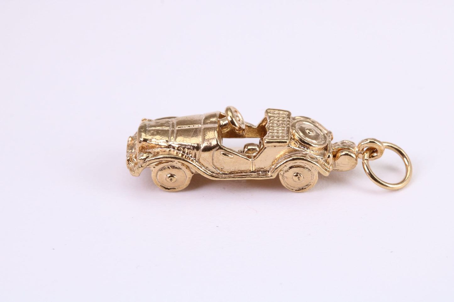 Vintage Car Charm, Traditional Charm, Made from Solid Yellow Gold, British Hallmarked, Complete with Attachment Link