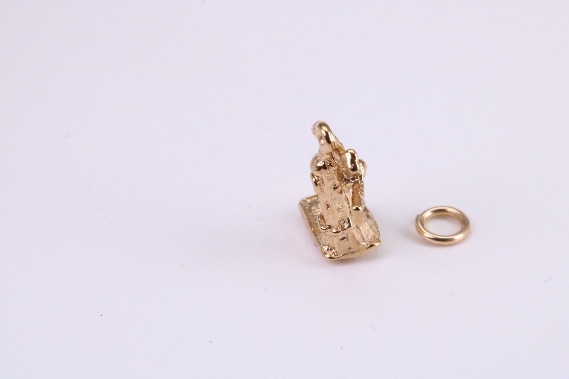 Windmill Charm, Traditional Charm, Made from Solid Yellow Gold, British Hallmarked, Complete with Attachment Link