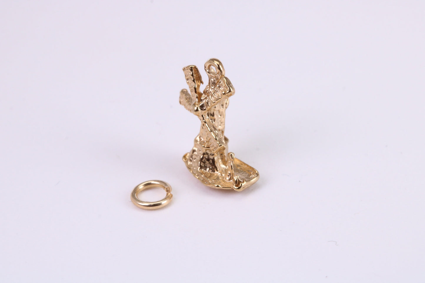 Windmill Charm, Traditional Charm, Made from Solid Yellow Gold, British Hallmarked, Complete with Attachment Link