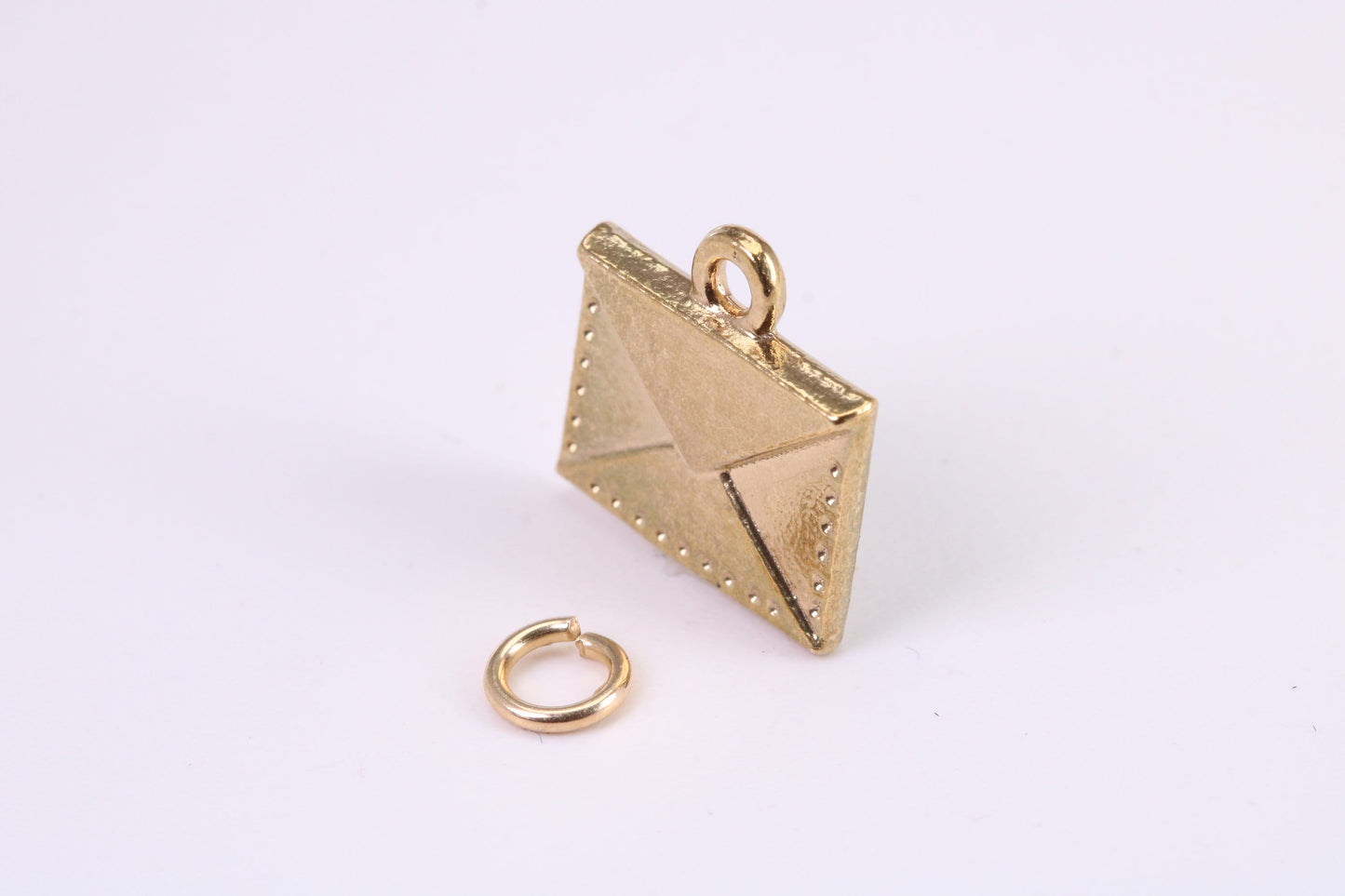 Envelope Charm, Traditional Charm, Made from Solid Yellow Gold, British Hallmarked, Complete with Attachment Link