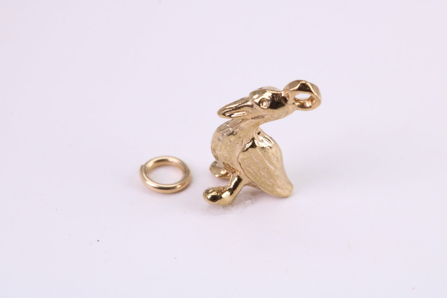 Pelican Charm, Traditional Charm, Made from Solid Yellow Gold, British Hallmarked, Complete with Attachment Link