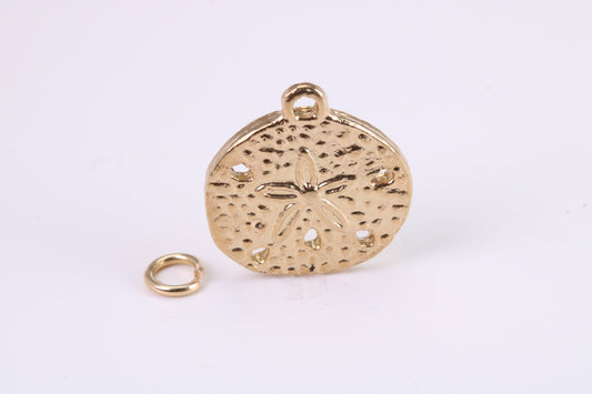 Star Fish Fossil Charm, Traditional Charm, Made from Solid Yellow Gold, British Hallmarked, Complete with Attachment Link