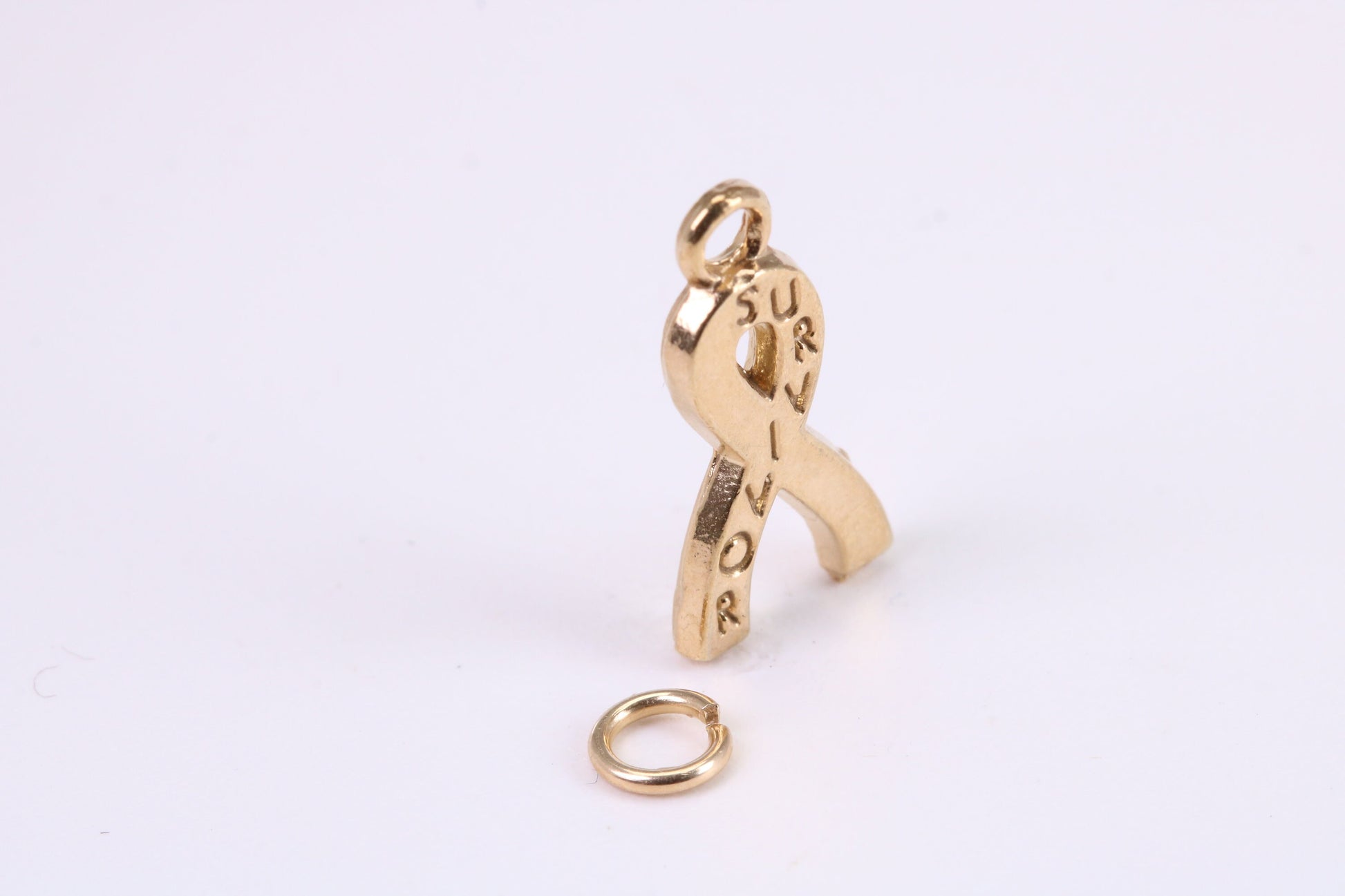 Survivor Charm, Traditional Charm, Made from Solid Yellow Gold, British Hallmarked, Complete with Attachment Link