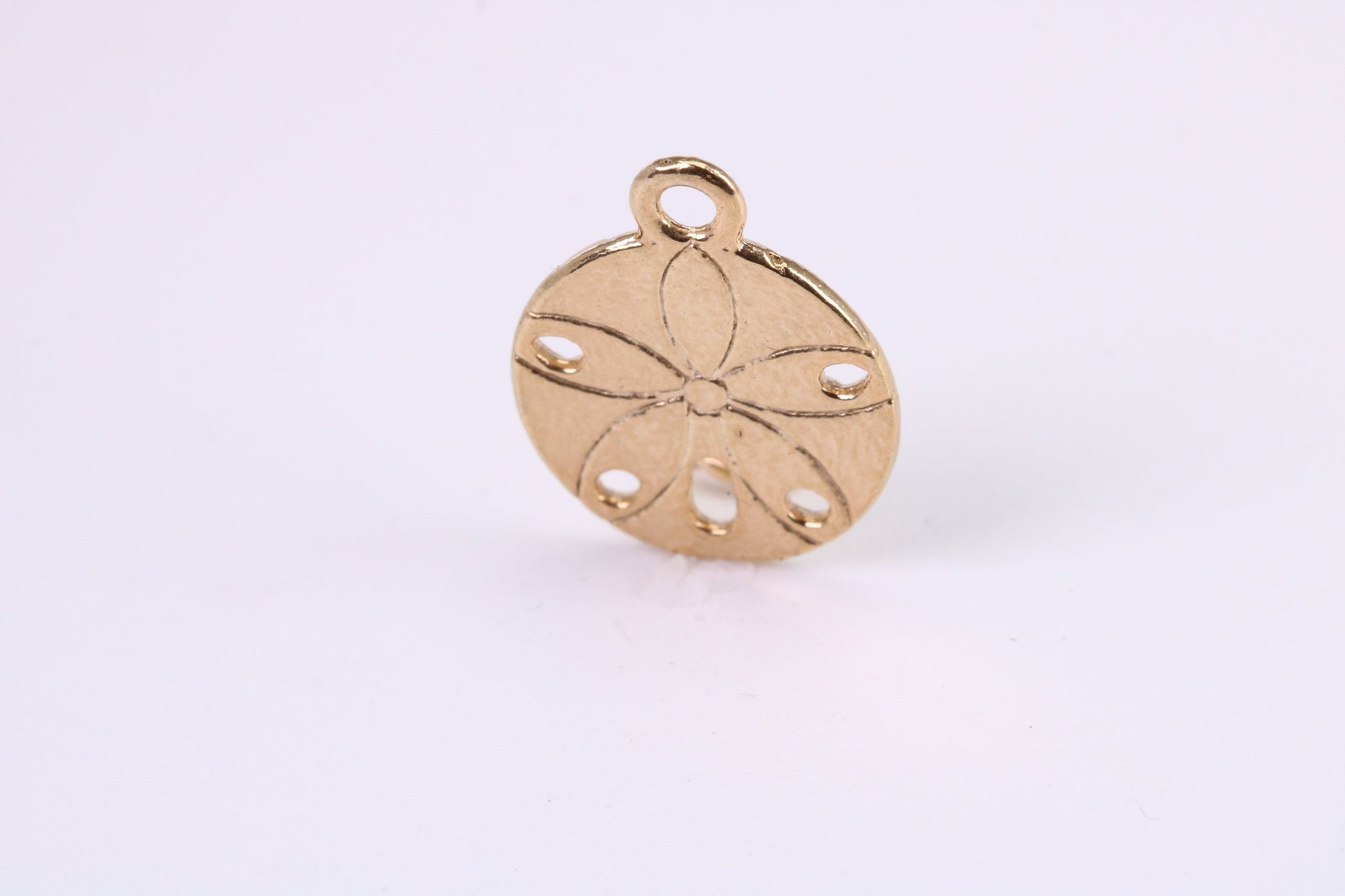 Flower Fossil Charm, Traditional Charm, Made from Solid Yellow Gold, British Hallmarked, Complete with Attachment Link