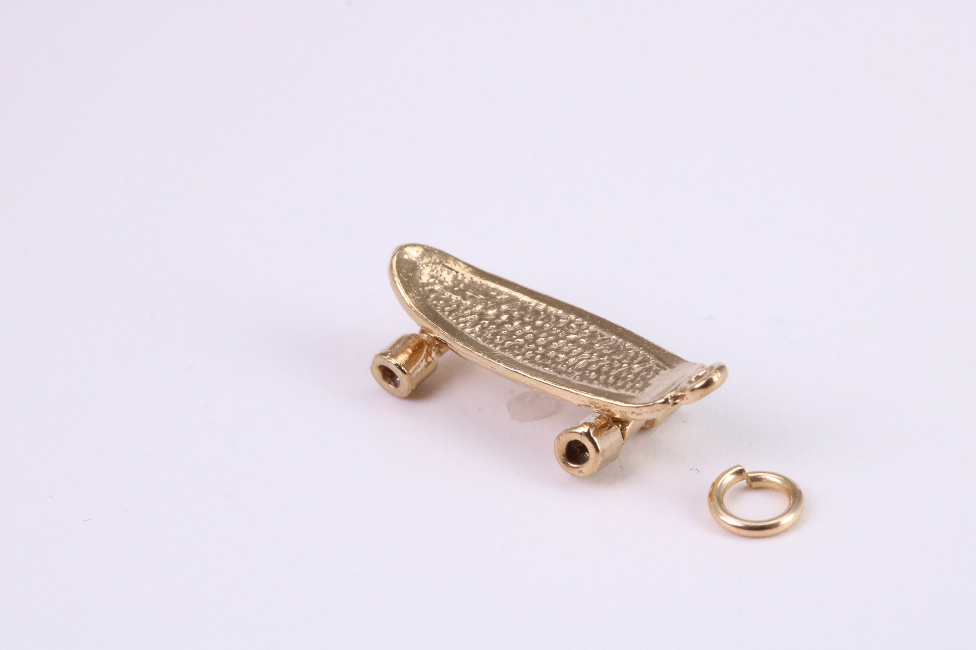 Skateboard Charm, Traditional Charm, Made from Solid Yellow Gold, British Hallmarked, Complete with Attachment Link