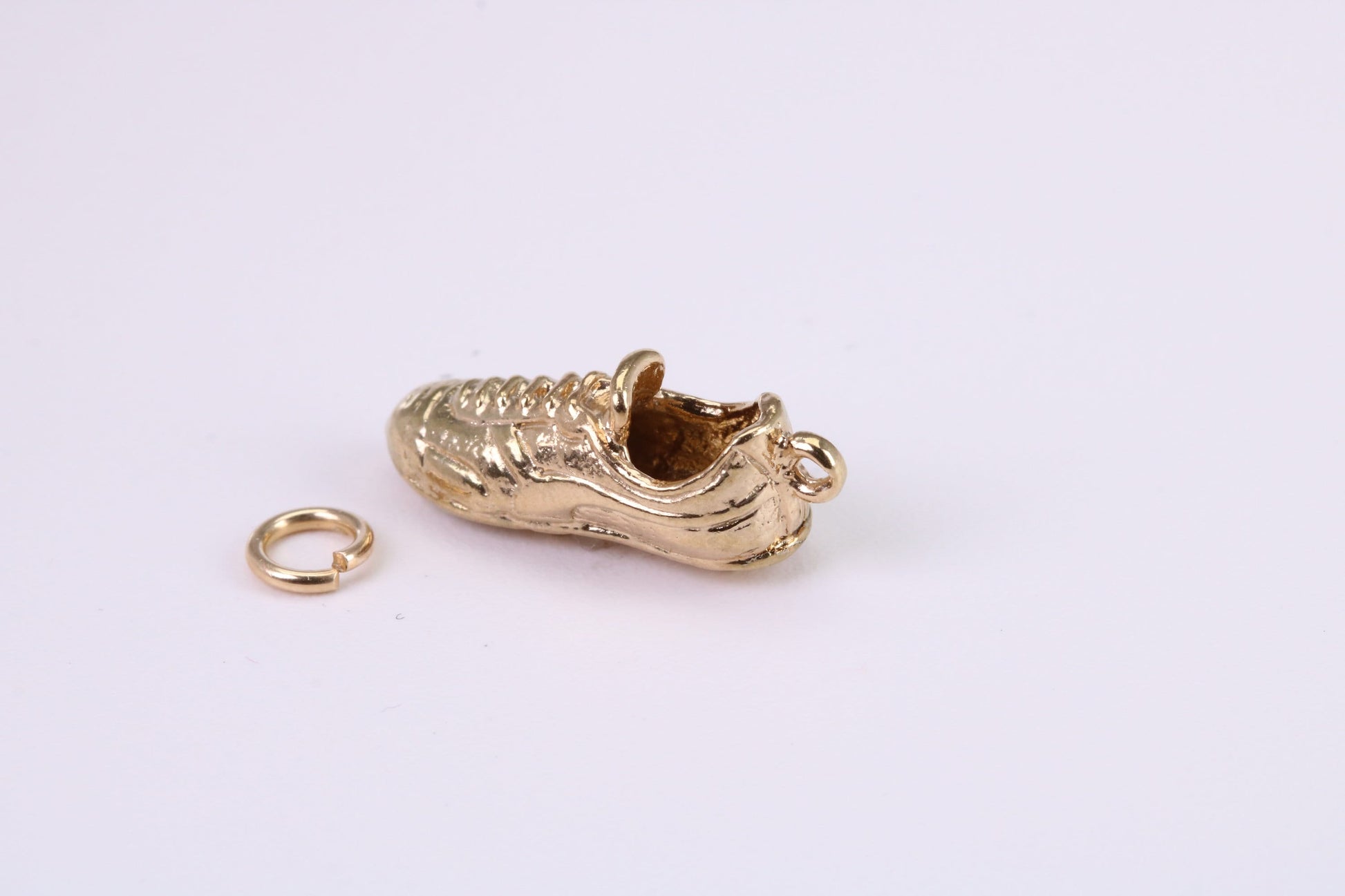 Trainer Shoe Charm, Traditional Charm, Made from Solid Yellow Gold, British Hallmarked, Complete with Attachment Link