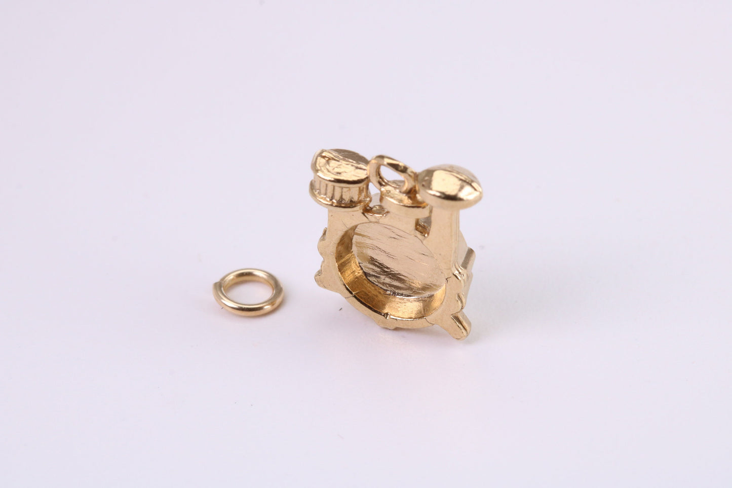 Drum Set Charm, Traditional Charm, Made from Solid Yellow Gold, British Hallmarked, Complete with Attachment Link