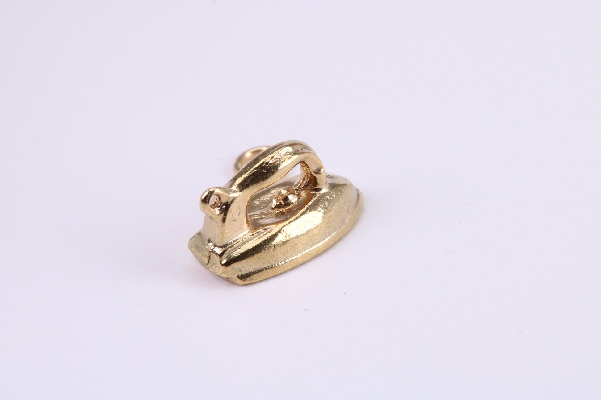 Iron Charm, Traditional Charm, Made from Solid Yellow Gold, British Hallmarked, Complete with Attachment Link