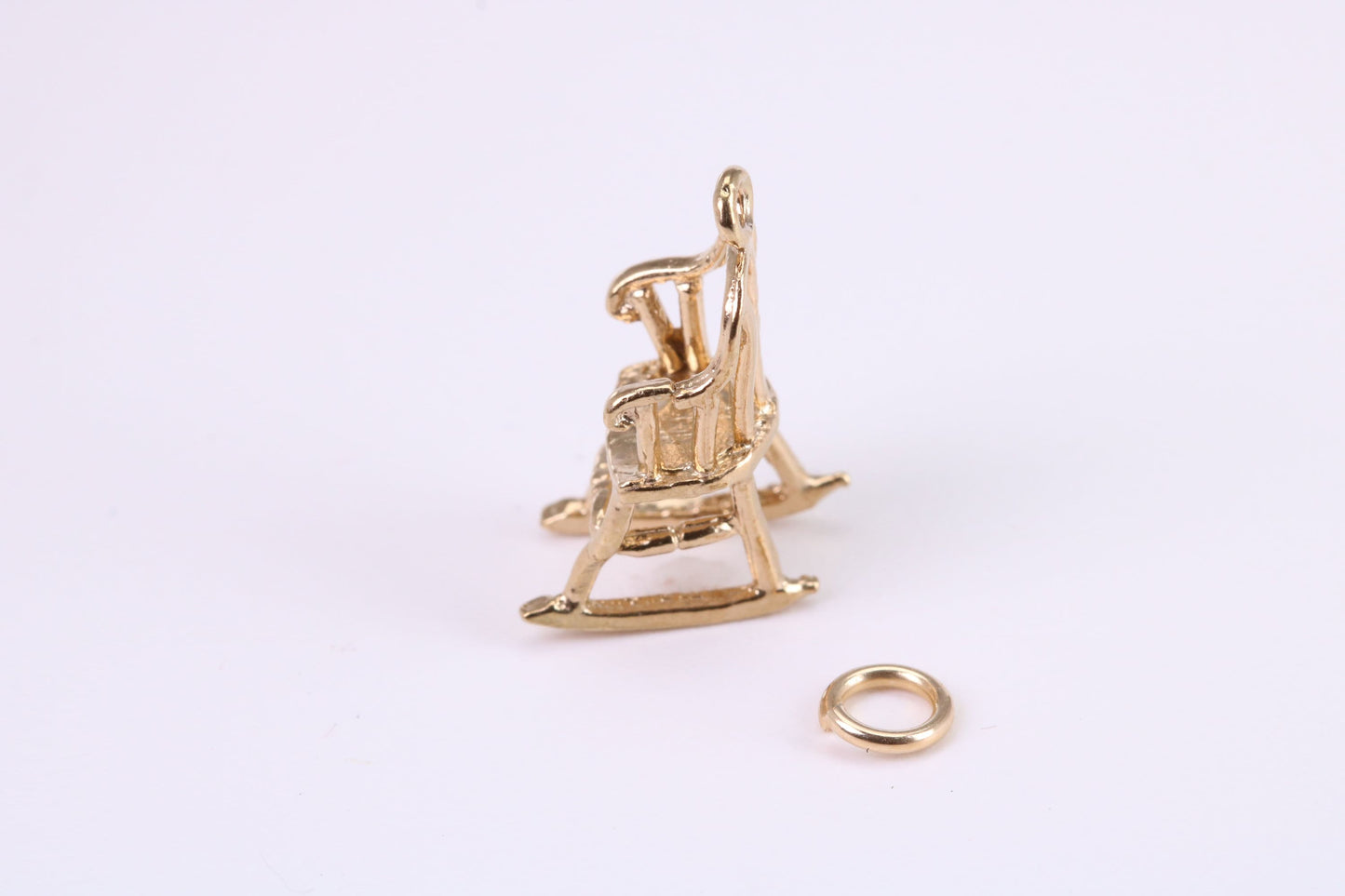 Rocking Chair Charm, Traditional Charm, Made from Solid Yellow Gold, British Hallmarked, Complete with Attachment Link