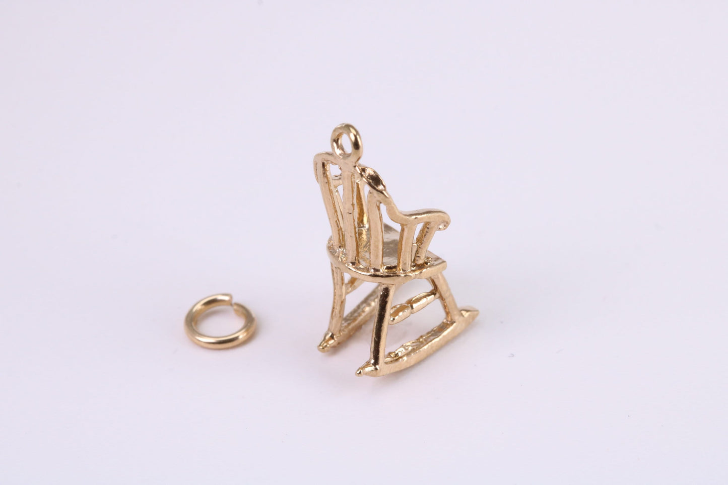 Rocking Chair Charm, Traditional Charm, Made from Solid Yellow Gold, British Hallmarked, Complete with Attachment Link