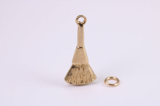 Make Up Brush Charm, Traditional Charm, Made from Solid Yellow Gold, British Hallmarked, Complete with Attachment Link