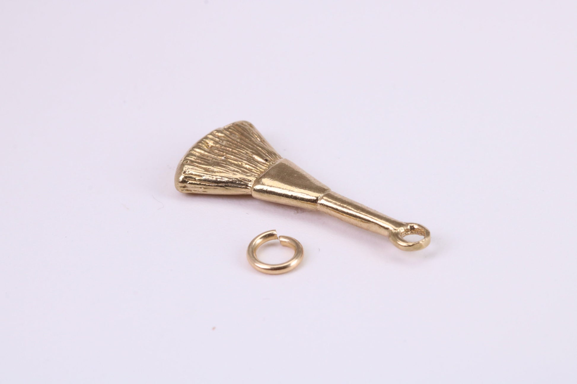 Make Up Brush Charm, Traditional Charm, Made from Solid Yellow Gold, British Hallmarked, Complete with Attachment Link