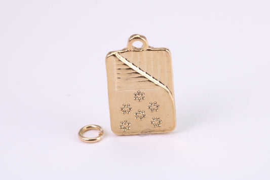 Sleeping Bag Charm, Traditional Charm, Made from Solid Yellow Gold, British Hallmarked, Complete with Attachment Link