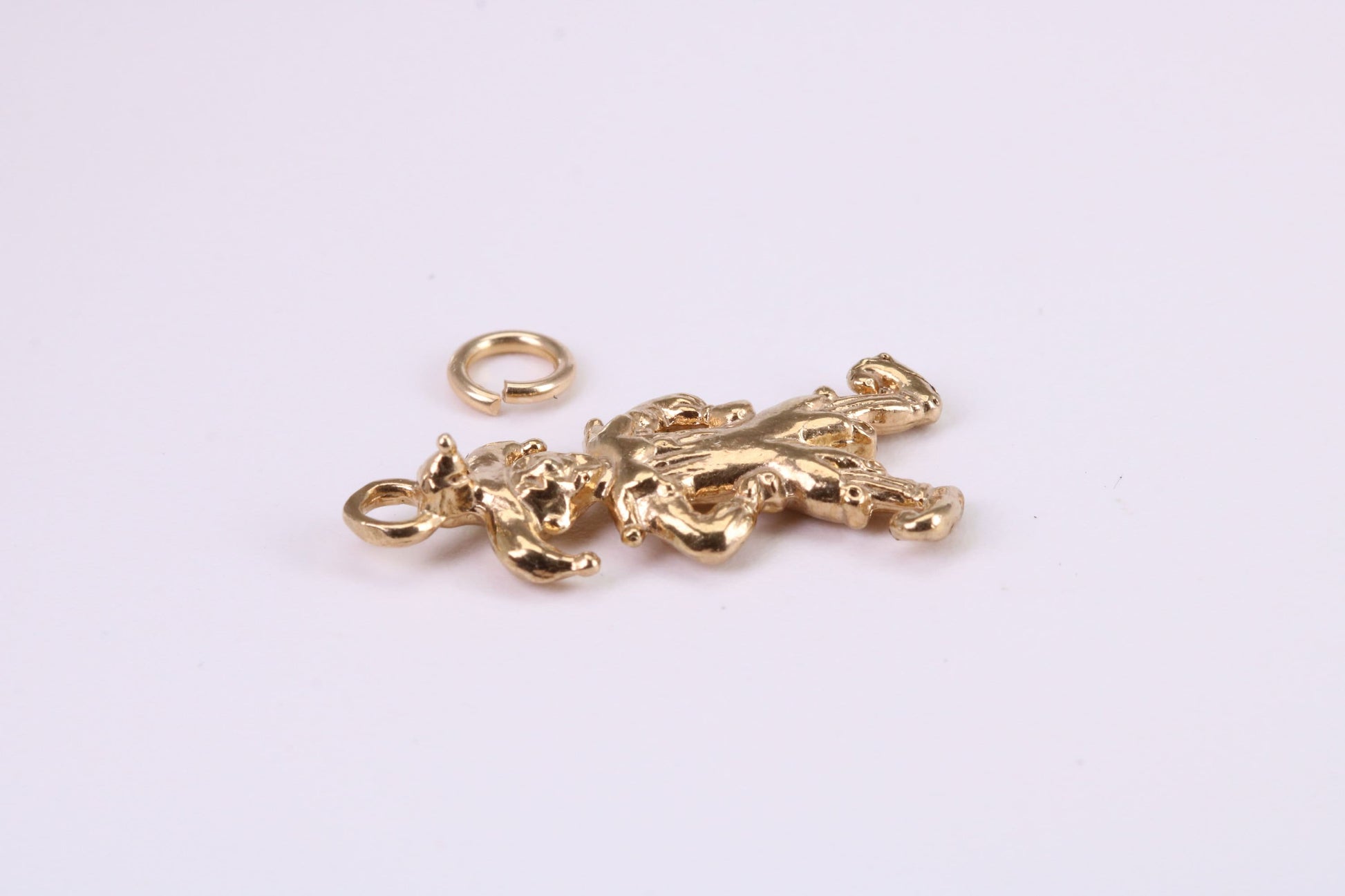 Jester Charm, Traditional Charm, Made from Solid Yellow Gold, British Hallmarked, Complete with Attachment Link