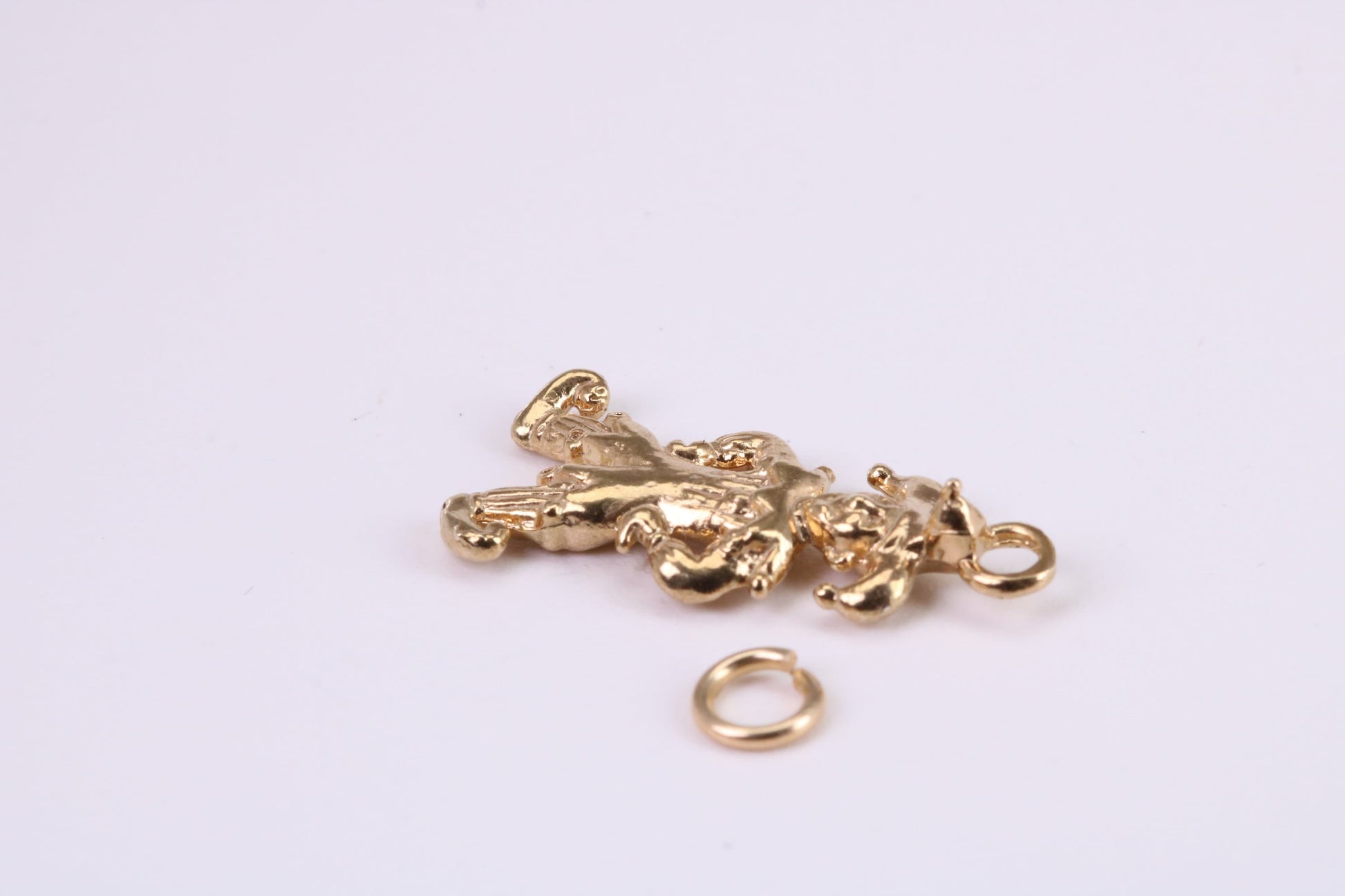 Jester Charm, Traditional Charm, Made from Solid Yellow Gold, British Hallmarked, Complete with Attachment Link