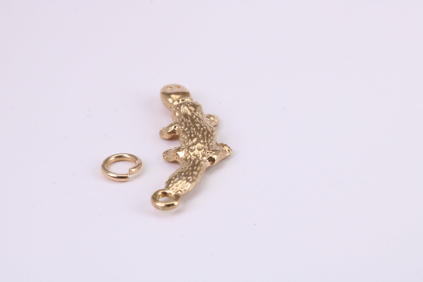 Platypus Charm, Traditional Charm, Made from Solid Yellow Gold, British Hallmarked, Complete with Attachment Link