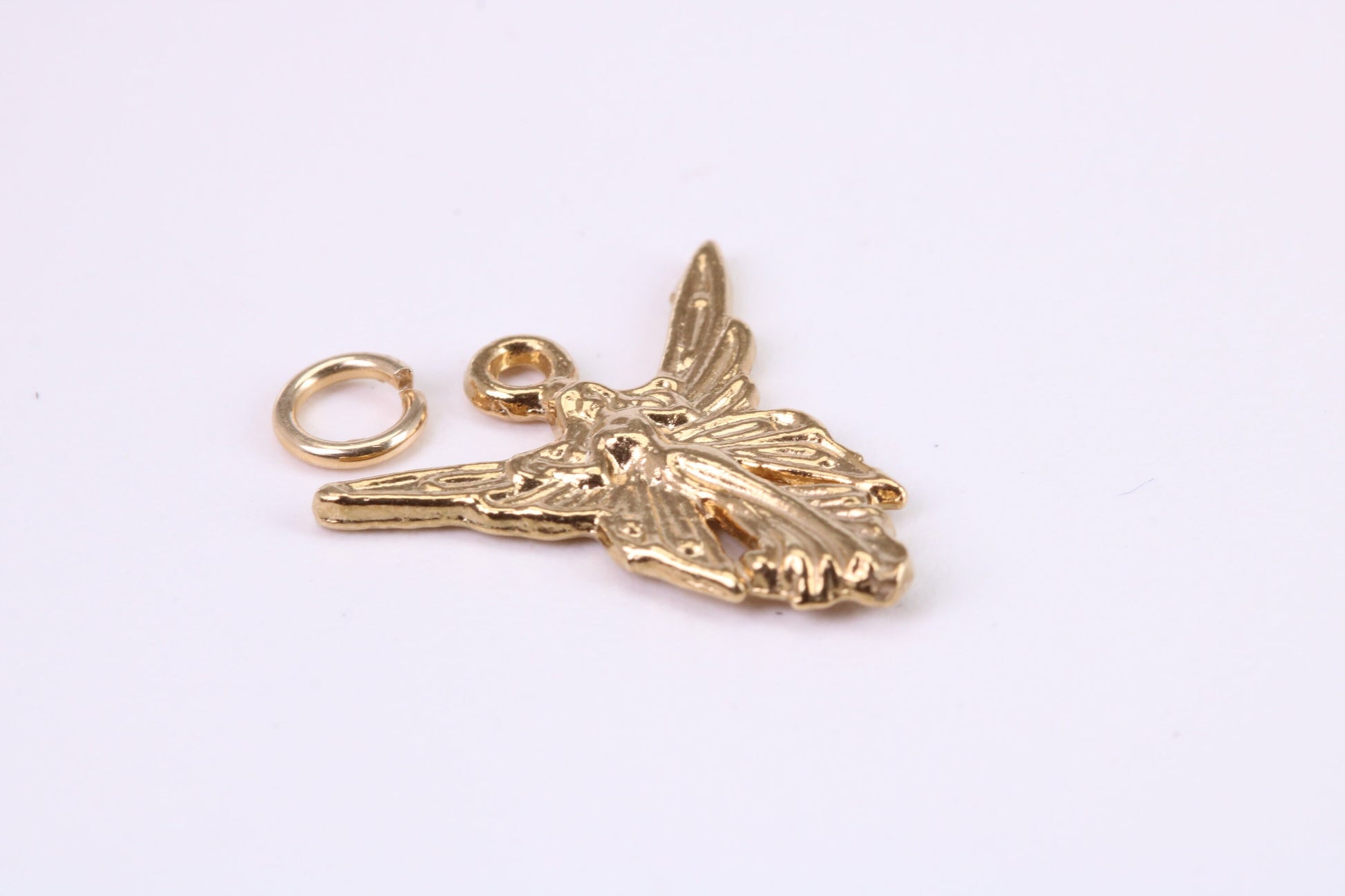 Angel / Fairy Charm, Traditional Charm, Made from Solid Yellow Gold, British Hallmarked, Complete with Attachment Link