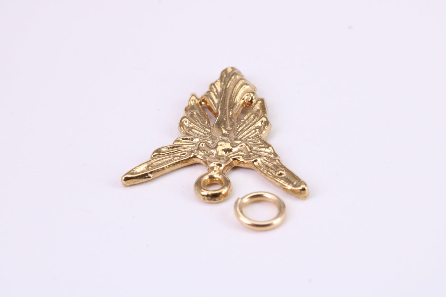 Angel / Fairy Charm, Traditional Charm, Made from Solid Yellow Gold, British Hallmarked, Complete with Attachment Link