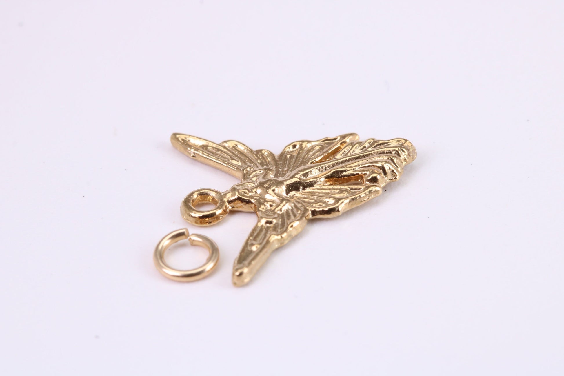 Angel / Fairy Charm, Traditional Charm, Made from Solid Yellow Gold, British Hallmarked, Complete with Attachment Link