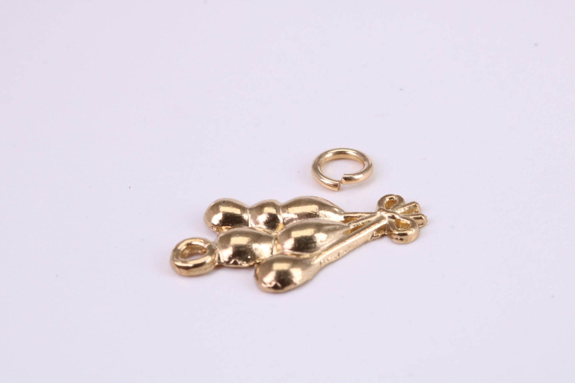 Party Balloons Charm, Traditional Charm, Made from Solid Yellow Gold, British Hallmarked, Complete with Attachment Link