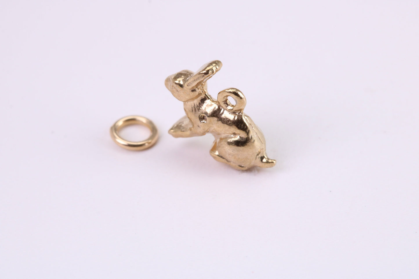 Bunny Rabbit Charm, Traditional Charm, Made from Solid Yellow Gold, British Hallmarked, Complete with Attachment Link
