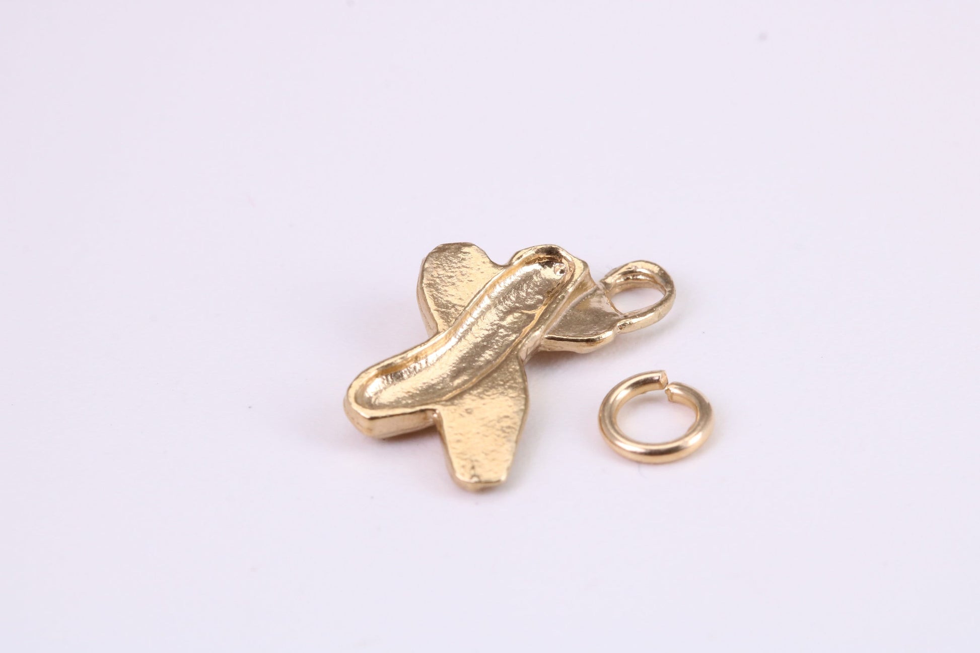 Ballerina Slippers Charm, Traditional Charm, Made from Solid Yellow Gold, British Hallmarked, Complete with Attachment Link