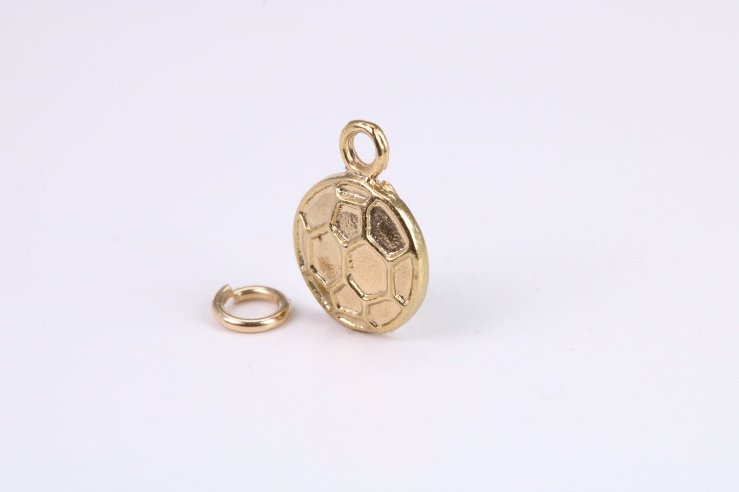 Foot Ball Charm, Traditional Charm, Made from Solid Yellow Gold, British Hallmarked, Complete with Attachment Link