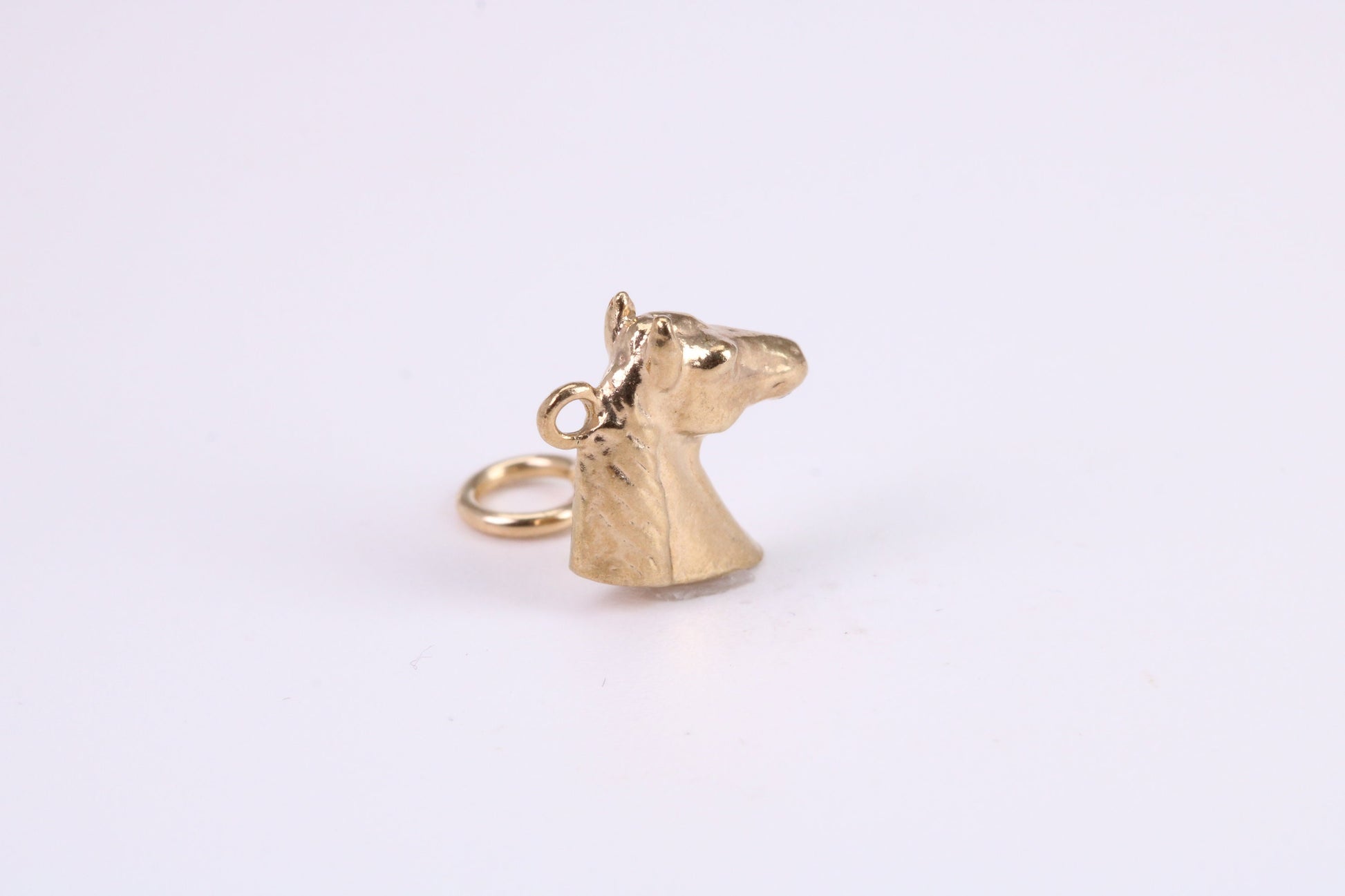 Horse Head Charm, Traditional Charm, Made from Solid Yellow Gold, British Hallmarked, Complete with Attachment Link