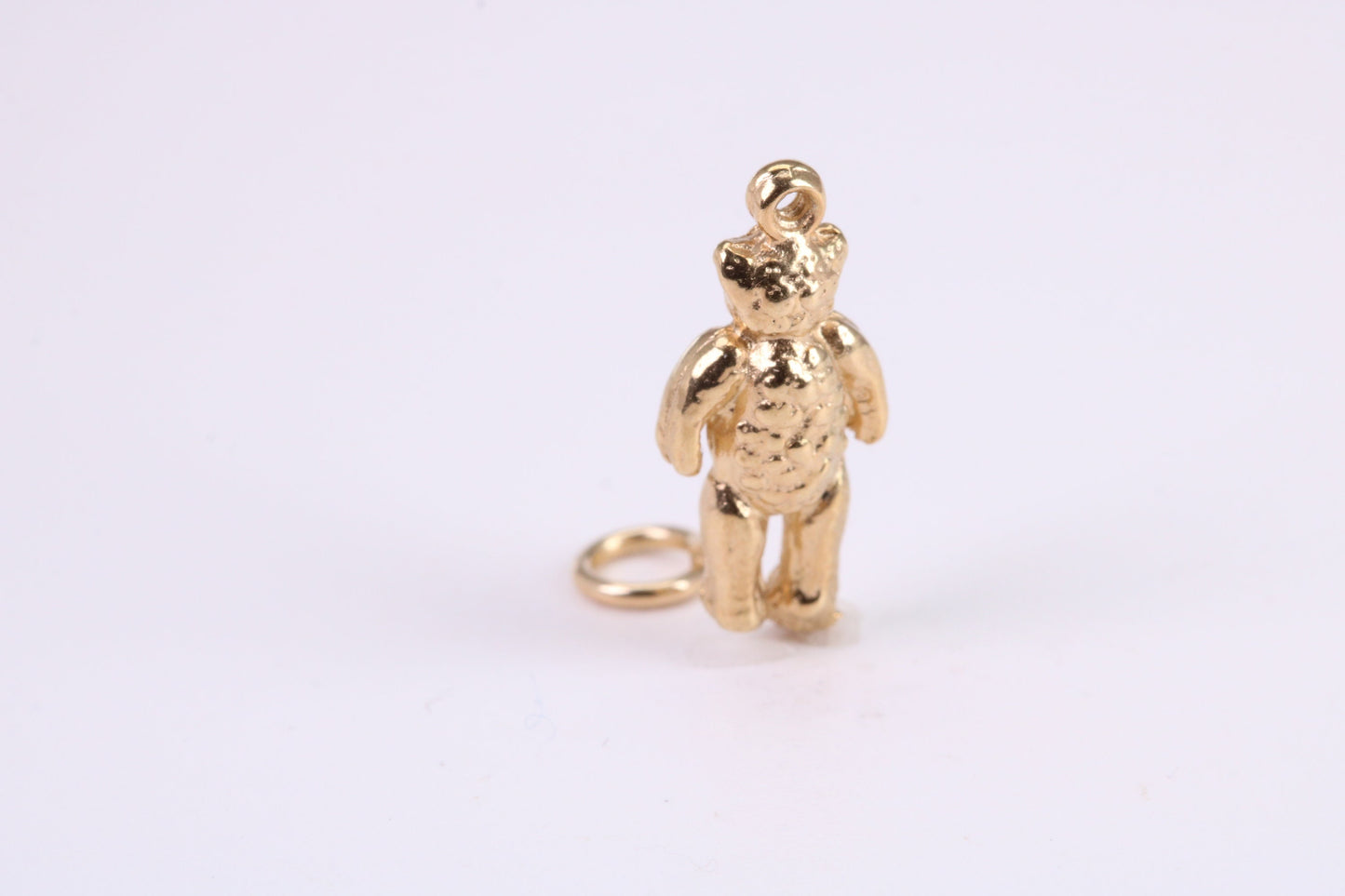 Teddy Bear Charm, Traditional Charm, Made from Solid Yellow Gold, British Hallmarked, Complete with Attachment Link